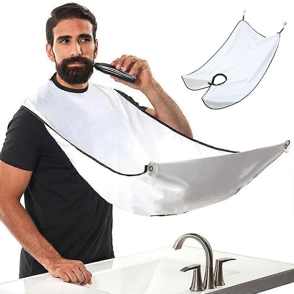 Beard Razor Bib with Two Hooks Family Beard Apron Adjustable Beard Shaving Cape for Shaving Haircut Keep Hair Beard Away from Clothes and Floor