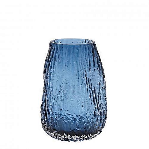 Hestia Blue Fluid Textured Glass Vase