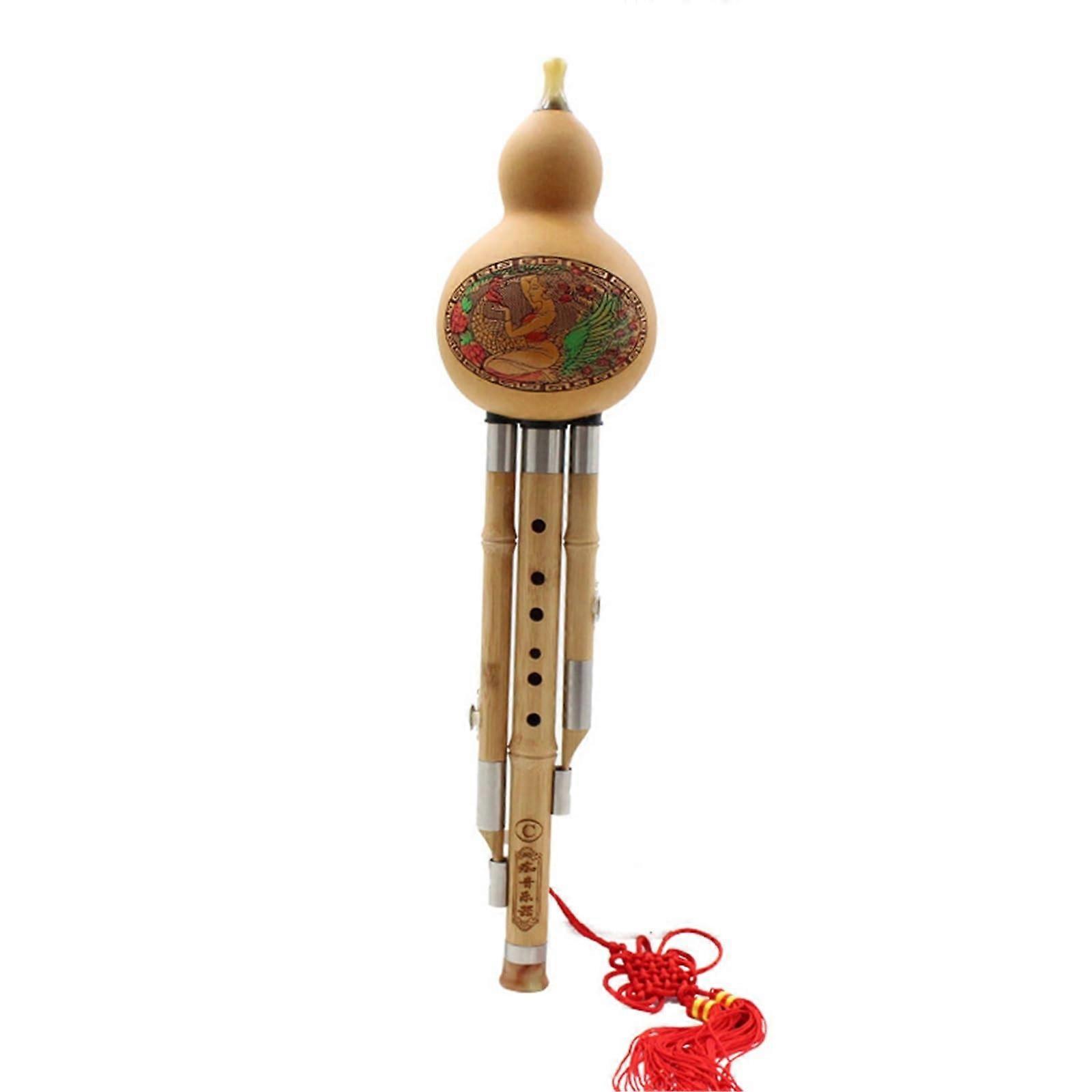 Hulusi Nanzhu Hulusi Bb CDFG Tune National Musical Instrument Suitable for Beginners for Disassembling Hulusi (C)