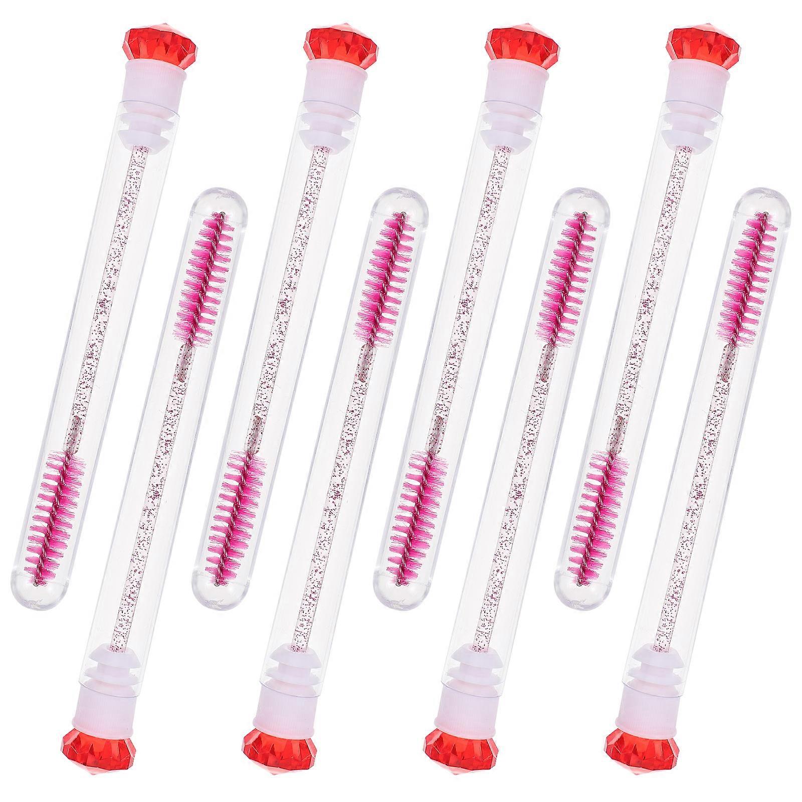 False Eyelashes Applicator Tool Mascara Wand Set Women Travel Friendly Red 8Pcs