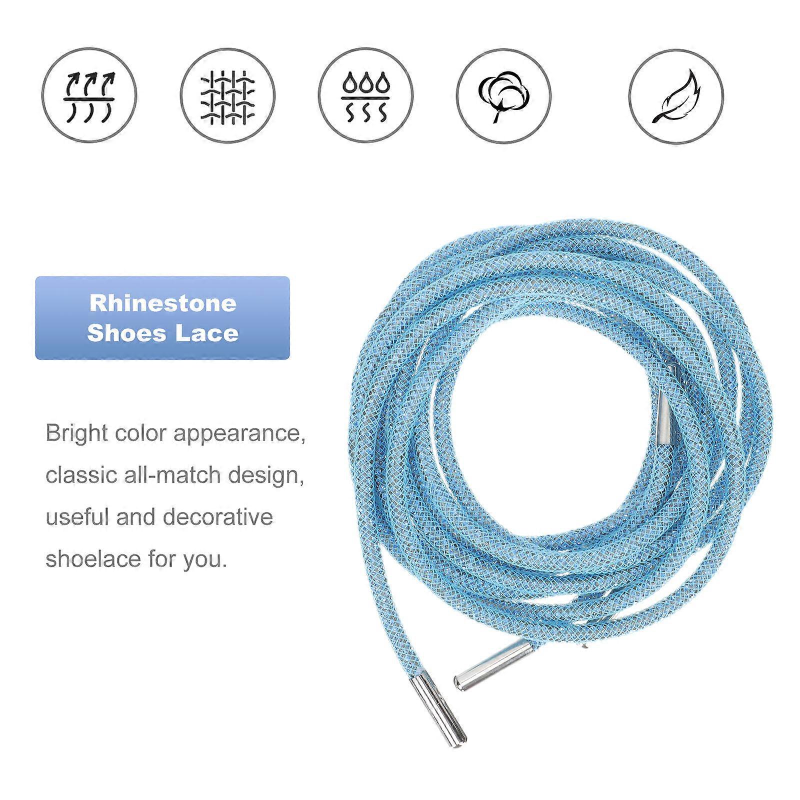 Sparkly Shoe Laces Rhinestone Shiny Shoes Lace Shoe Wearers Daily Use 120x0.4cm Practical 1Pair