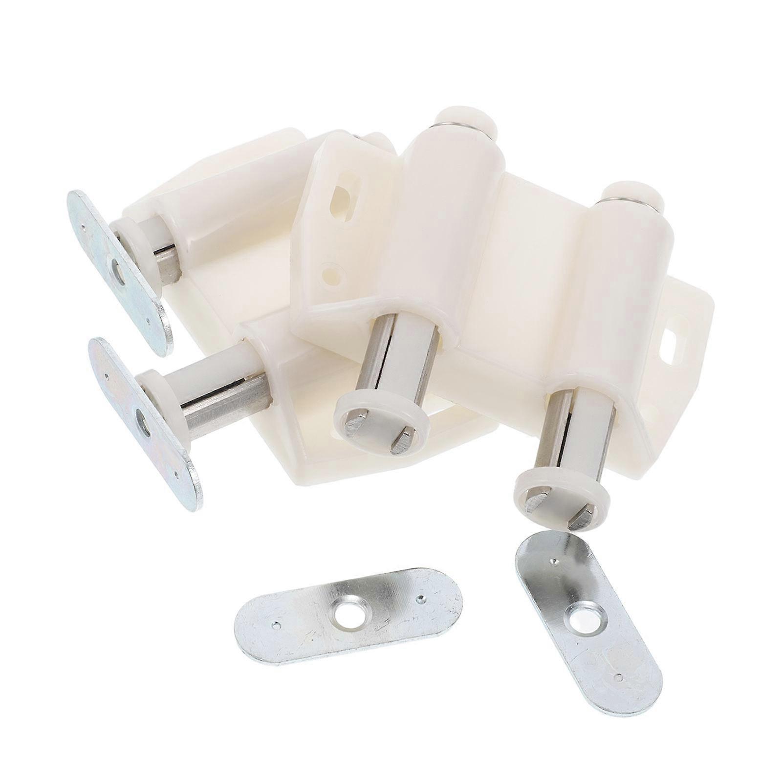 Magnet Door Latch Push to Open Latch for Cabinet Doors Modern Invisible Cabinet Closer Automatic Rebounding Beige 2Pcs
