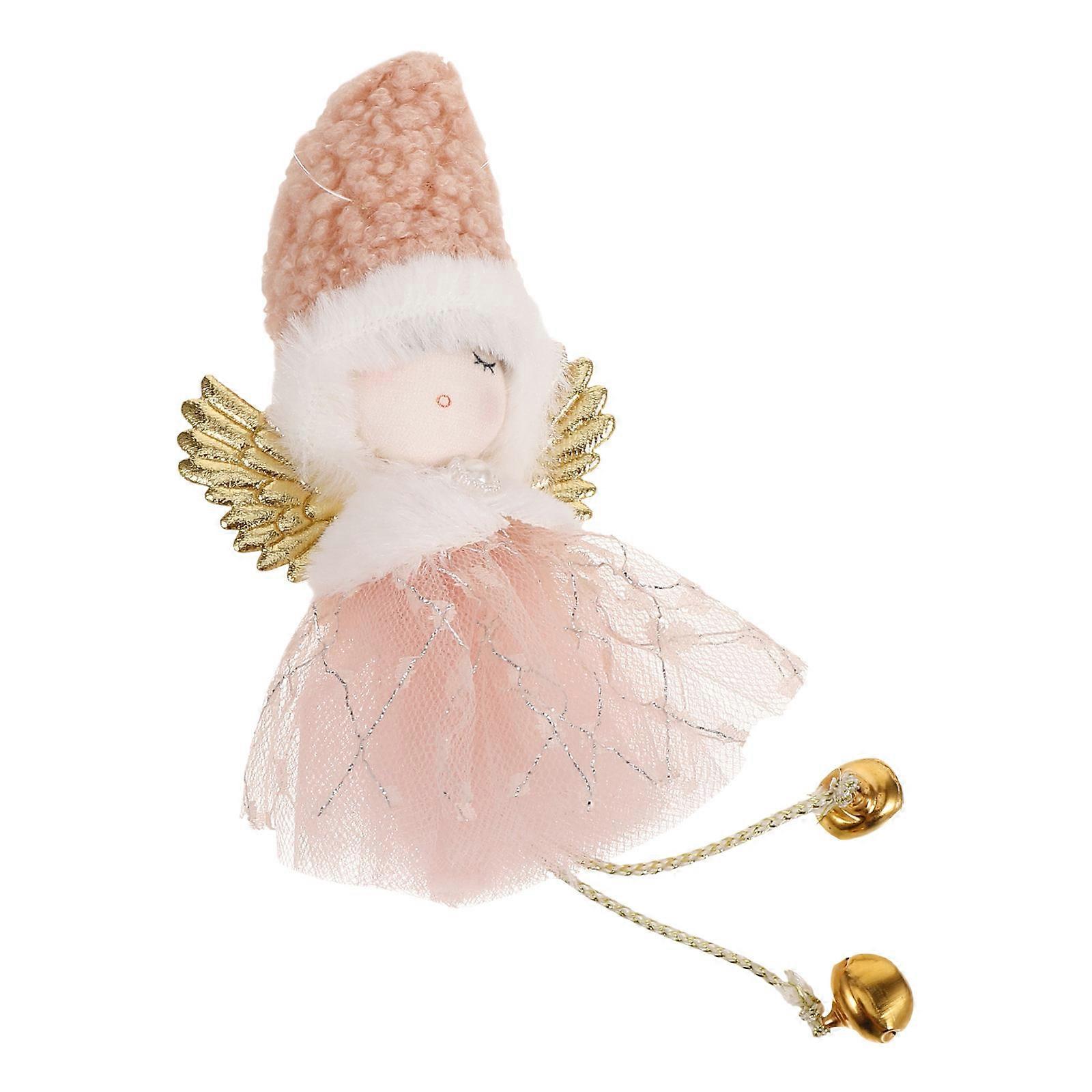 Tree Ornaments Christmas Angel Doll Hanging Decor Pink 18X12X5CM Festival Atmosphere Addition 1Pack
