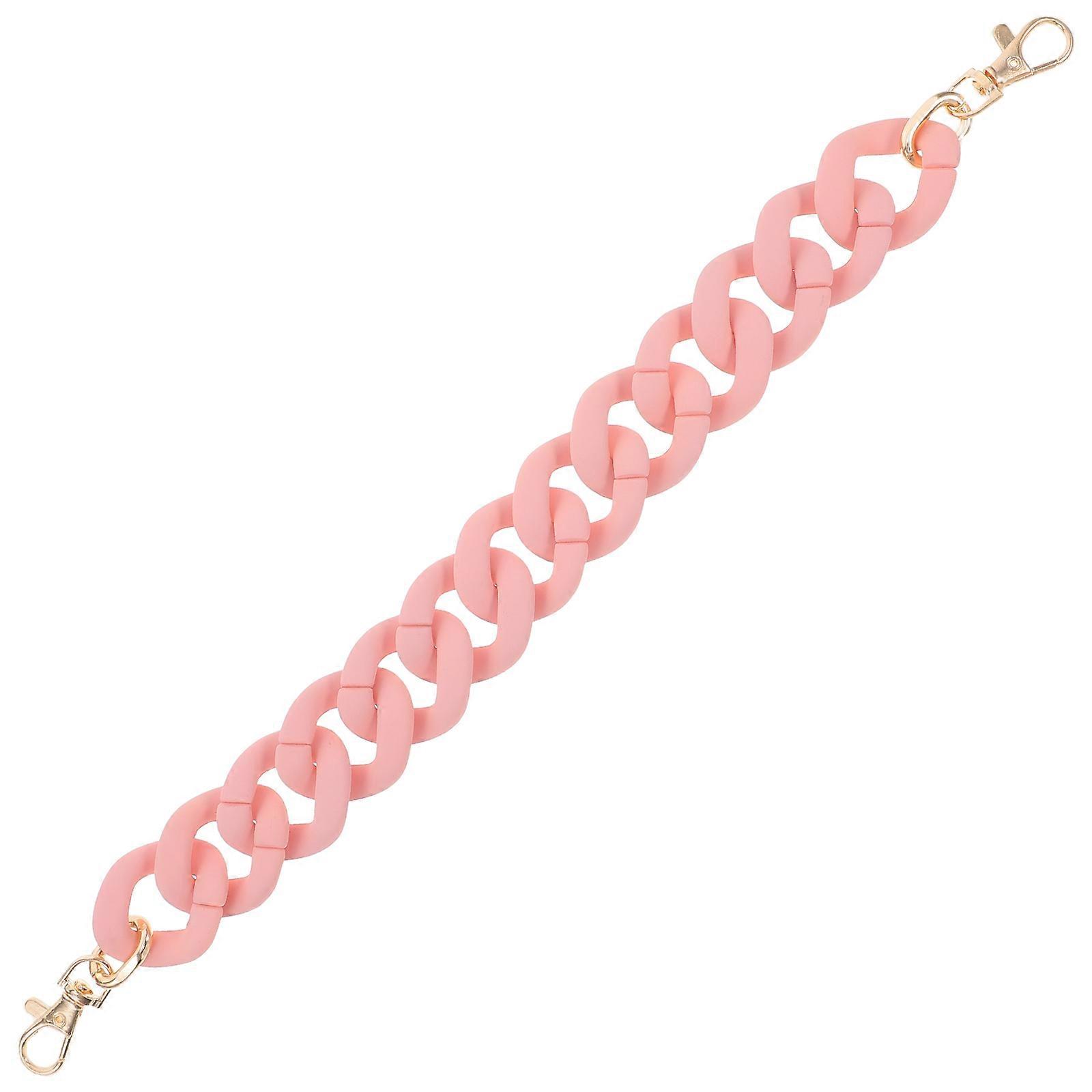 Acrylic Purse Chain Wide Flat Handbag Strap Replacement Adjustable Clutches Chain Handles With Clips For Shoulder Bag Purse Wallet