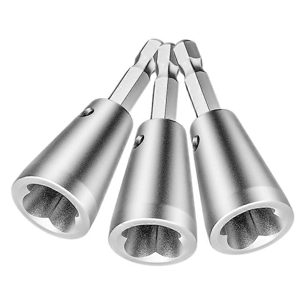 Electric Wire Connector Twisting Tool for Power Drill 3Pcs Silver