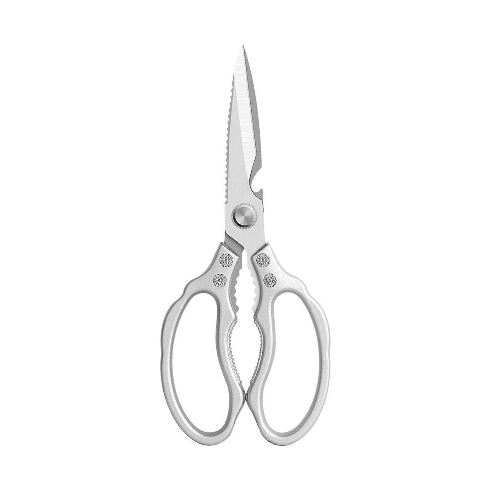 Kitchen scissors, multipurpose utility steel, robust food scissors (Color: Silver)