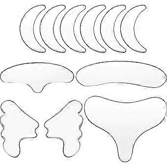 11 Reusable Silicone Wrinkle Pads Set - Chest, Neck & Forehead Smoothing Patches