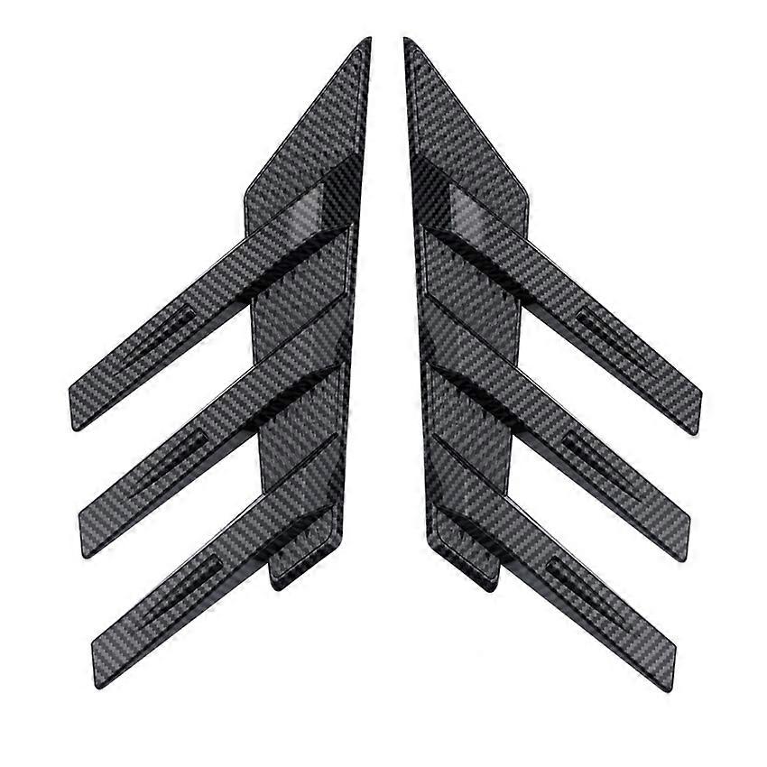 Car Modification Universal Fender Side Wing Collision Avoidance Sticker Rear Window Spoiler Triangle Shutter Carbon Black Pair
