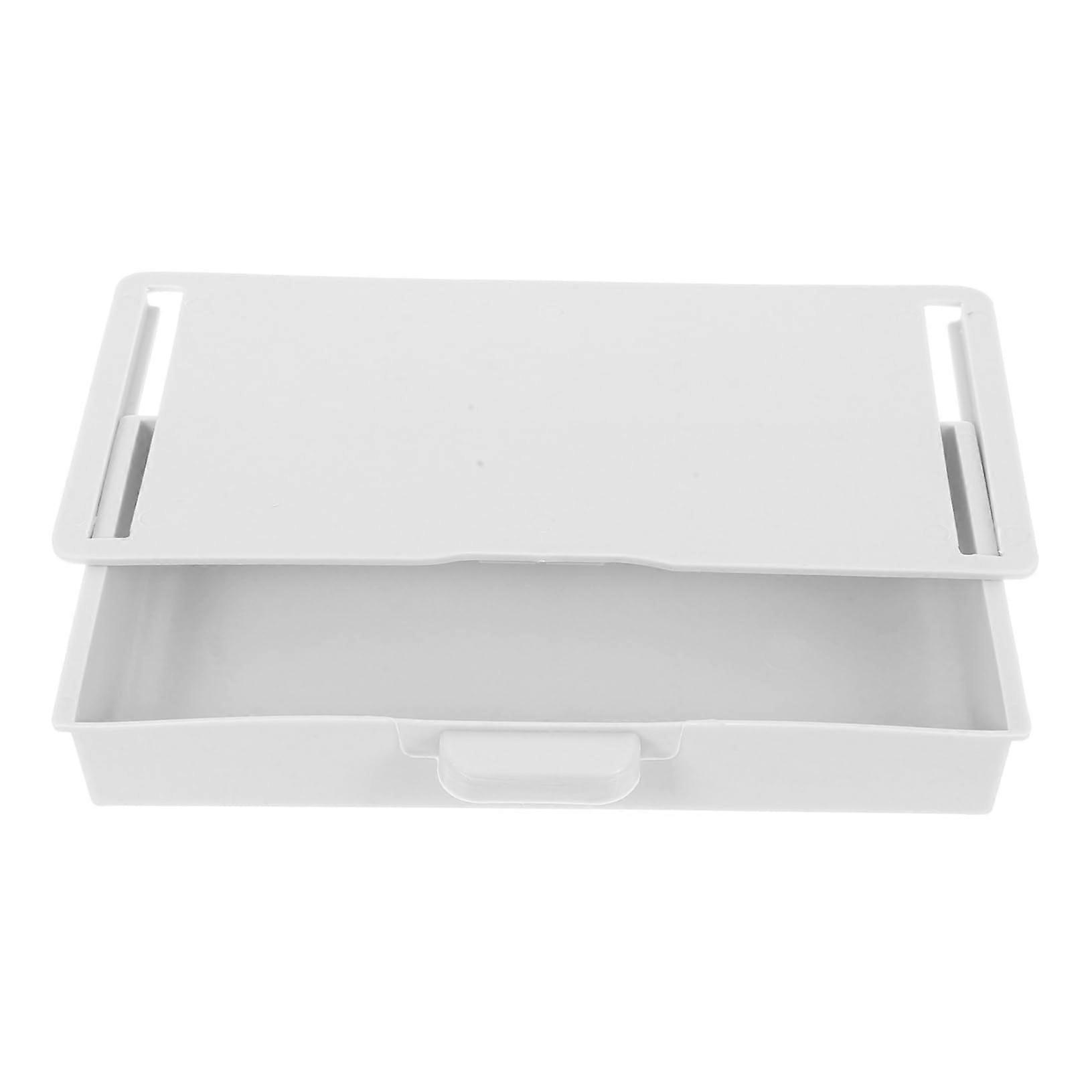 Self-Adhesive Under-Desk Drawer Organizer Durable Plastic Easy Installation Space-Saving Hidden Storage