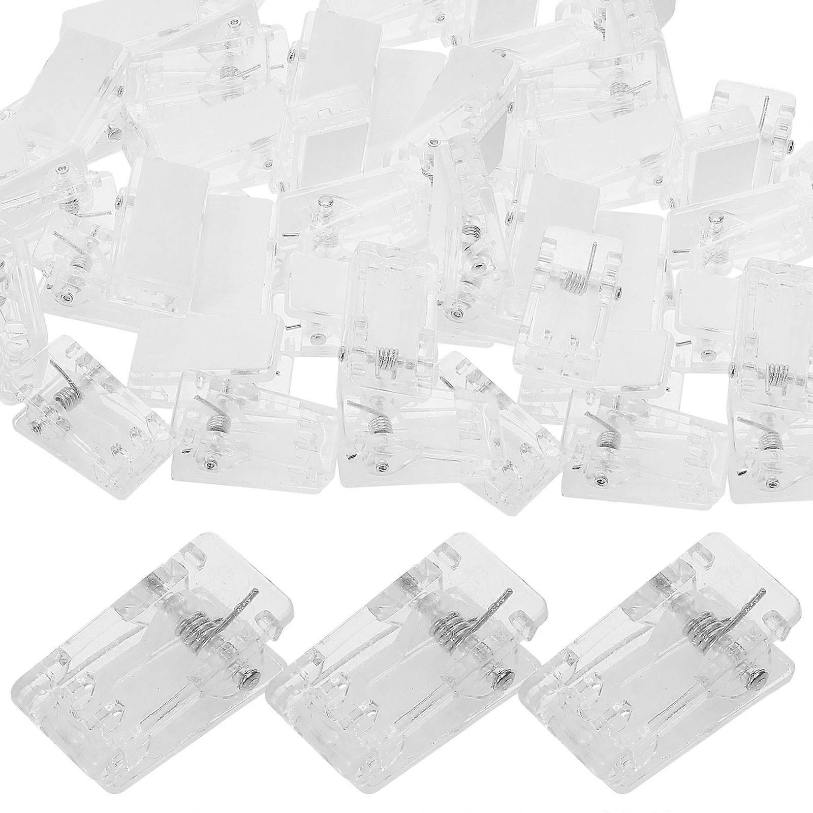 קליפס קיר דביק עצמי 50 יחידות קליפס קיר דבק ברור נהדר לתערוכות ולשימוש ביתי 2.50X1.20X1.20 ס"מ מחזיק פריטים קלים בצורת קפיץ