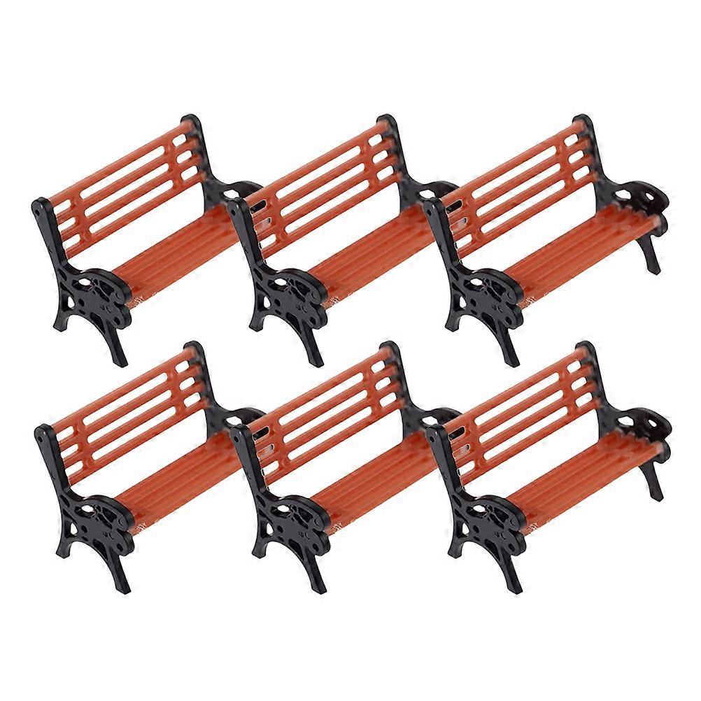 Miniature Park Bench Dollhouse Furniture Garden Decor 6Pcs Decoration