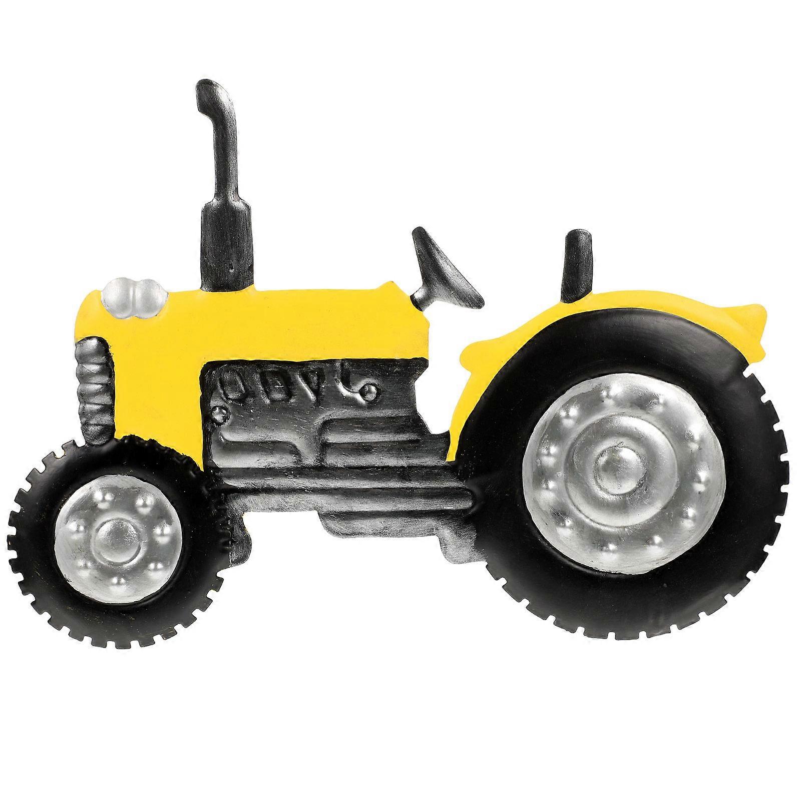 Decoração de Trator de Ferro Amarelo para Decoração de Casa e Exterior Uso 7,5 Polegadas