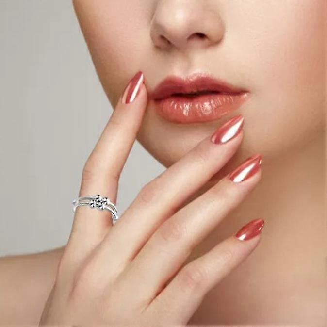 Women Double Layer Adjustable Copper Ring High Polish 5g