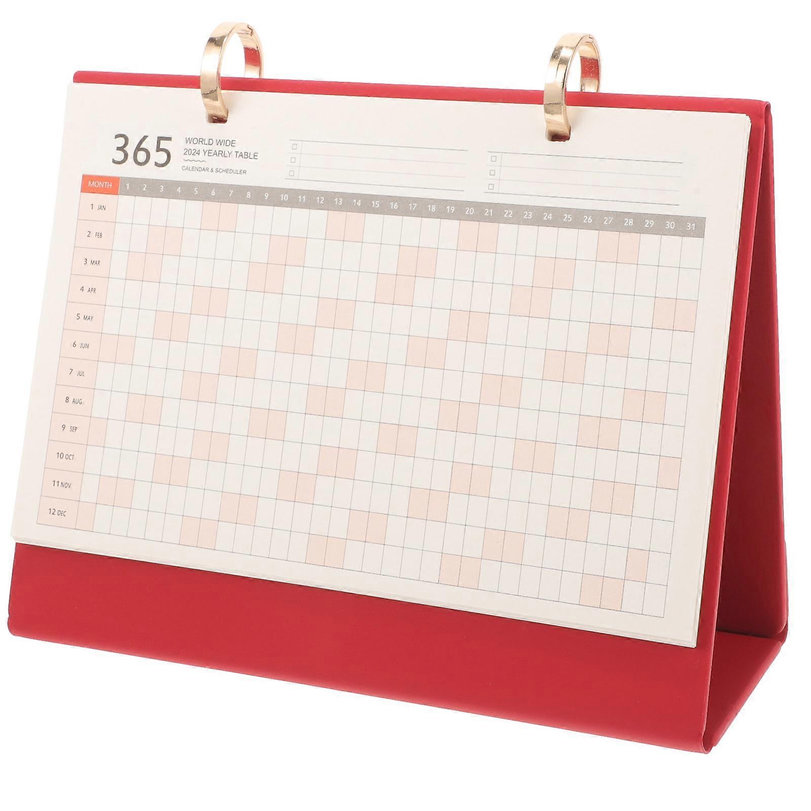 Daily Use Month Calendar Desk Calendar Decor Portable English Desktop Calendar for Home Use Metal Simple Style 1Pcs