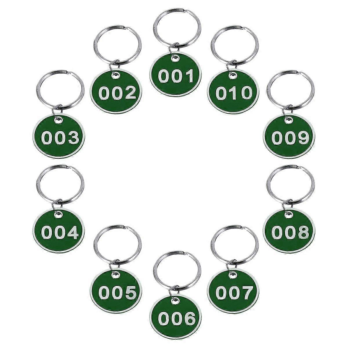 1 Pack/10pcs Key Tags with Ring Numbered ID Tags Keychain Number from 1 to 10