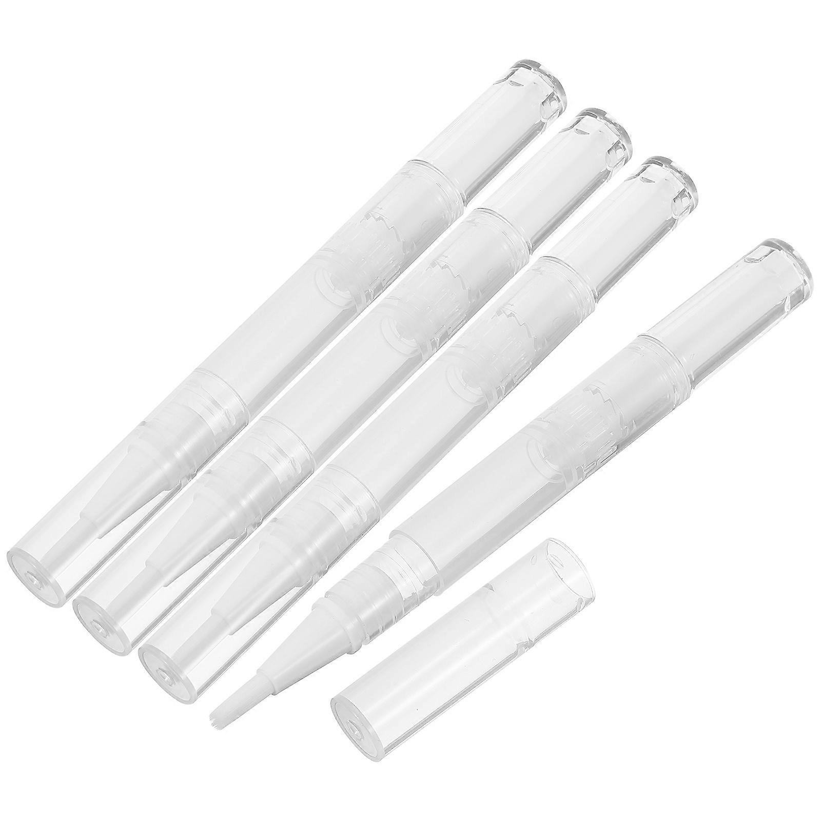 4pcs Multifunctional Brush Pens for Nail Oil, Cuticle Oil & Makeup Refillable Twisting Containers for Lip Gloss – Ideal for Manicure & Nail Art