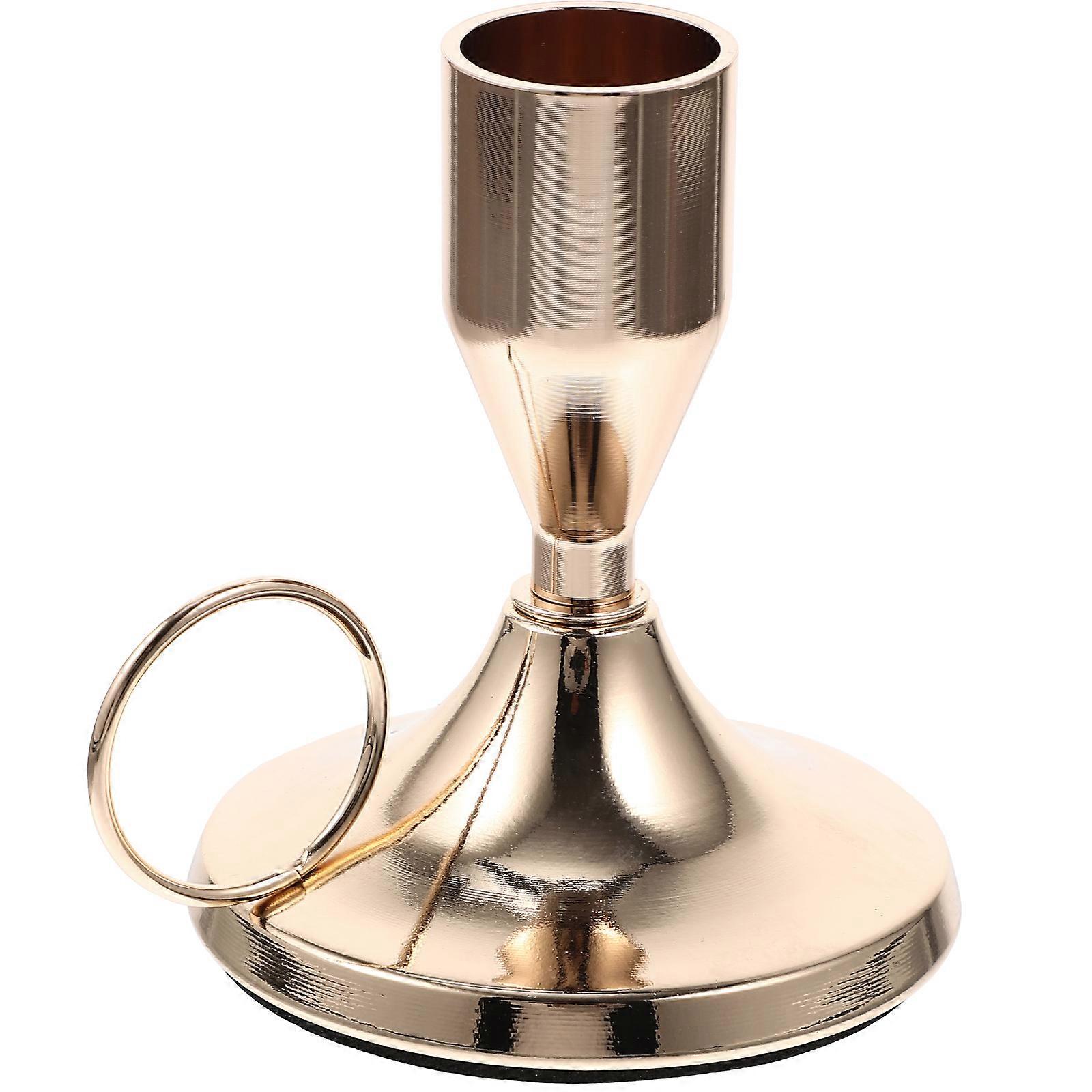 Charming Metal Candlesticks Perfect For Christmas And Housewarming Celebrations In Stunning Golden Finish 1Set