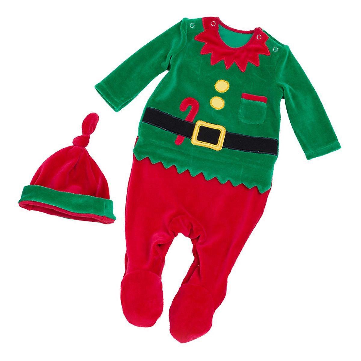 Infant Snowsuit Cootton Siamese Clothing Comfortable Touch Easy to Wear Christmas Jumpsuit 1Pcs