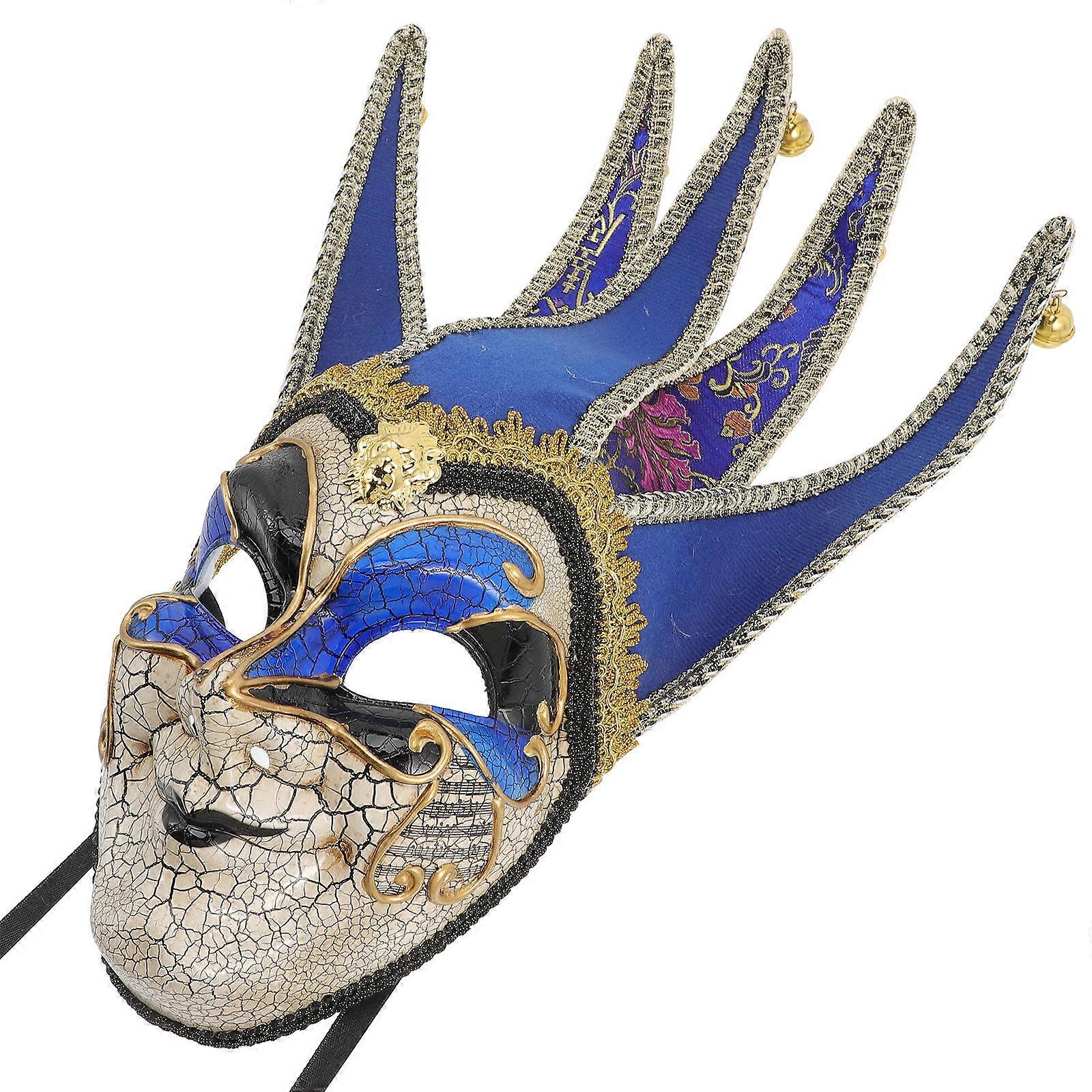 Masquerade Mask Full Face Blue For Men Enhancing Festival Atmosphere 1Set Perfect For Parties