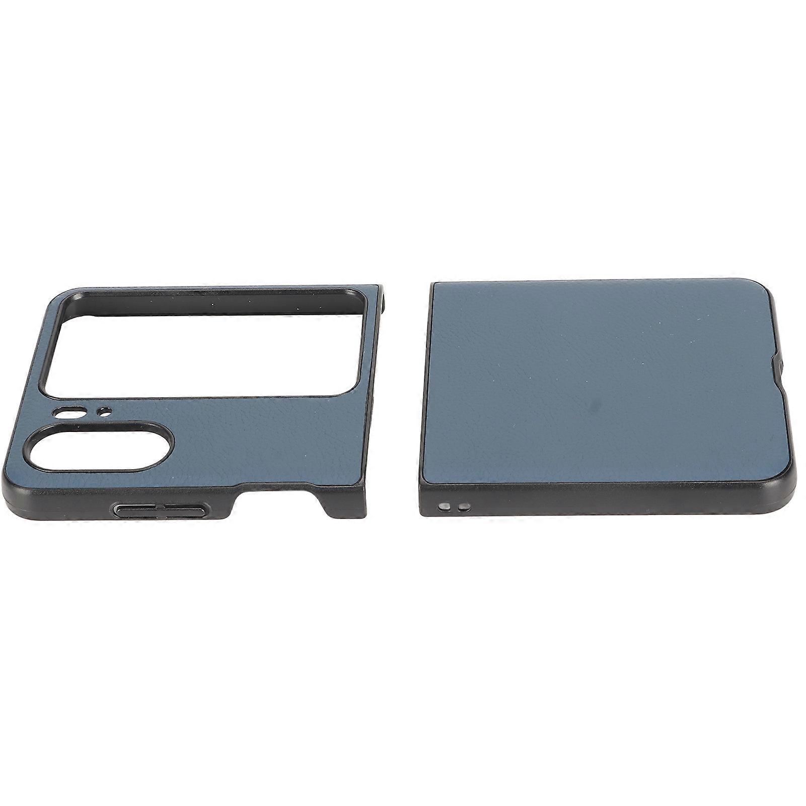 Case for Folding Phone Premium Genuine Leather Protective Anti Drop Cover for Find N2 Flip Blue 