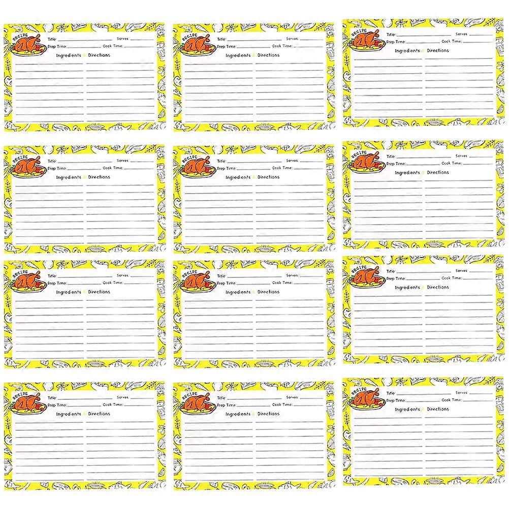 50Pcs Blank Recipe Cards Perfect For Home Use Writing Notes With Smooth Inner Pages And Engaging Rounded Shape Design