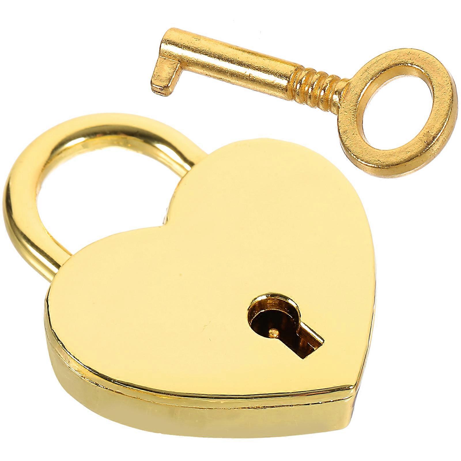 Heart Shaped Wishing Lock Hanging Luggage Lock For Travel With Key Zinc Alloy 1 Set