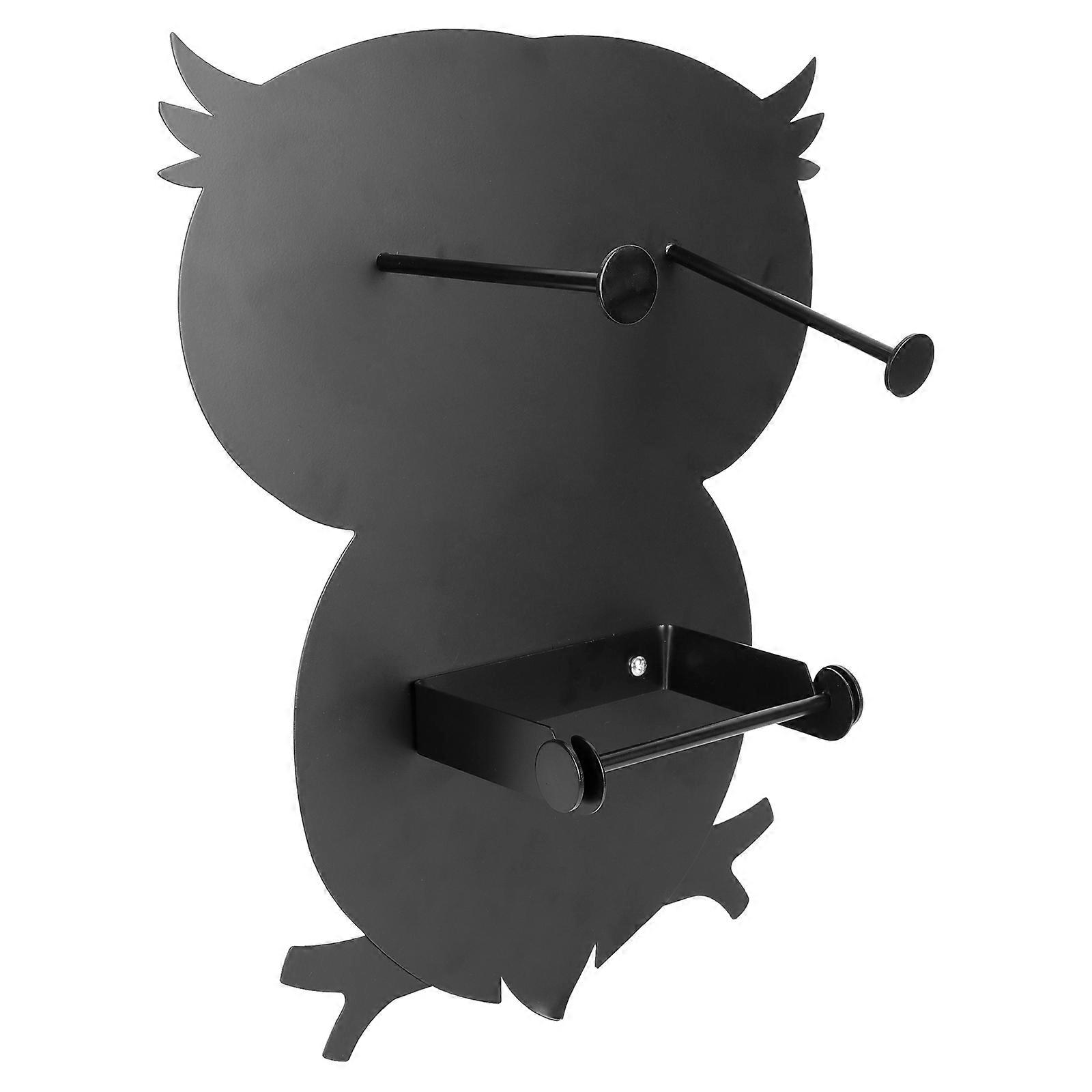 Animal Design Paper Towel Storage Organizer For Homeowners In Black Iron With Wall-Mounted Style 1Pc