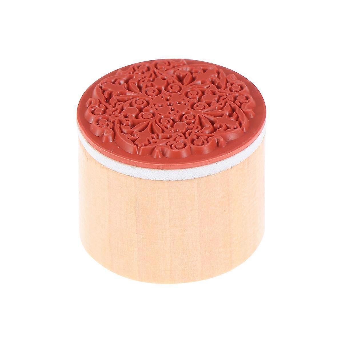 ختم الدانتيل طوابع نمط الأزهار خمر طوابع خشبية لأحداث الأطفال × 3 × 2.5 سم ختم 1 مجموعة