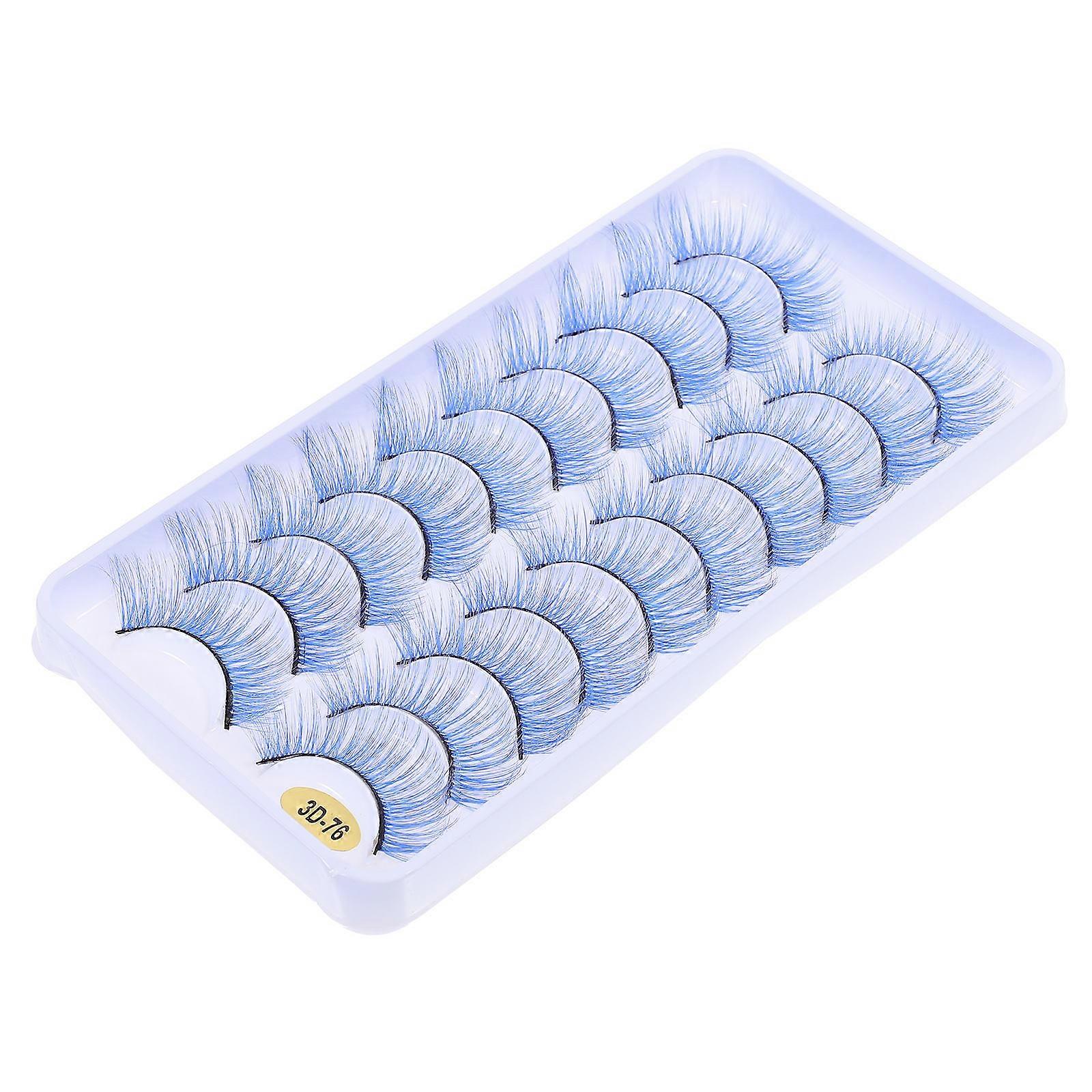 Cute False Eyelashes 10 Pairs Professional Halloween Fake Lash Set For Women 17.50X9.00X1.20 Cm Adjustable Length Glamorous Look