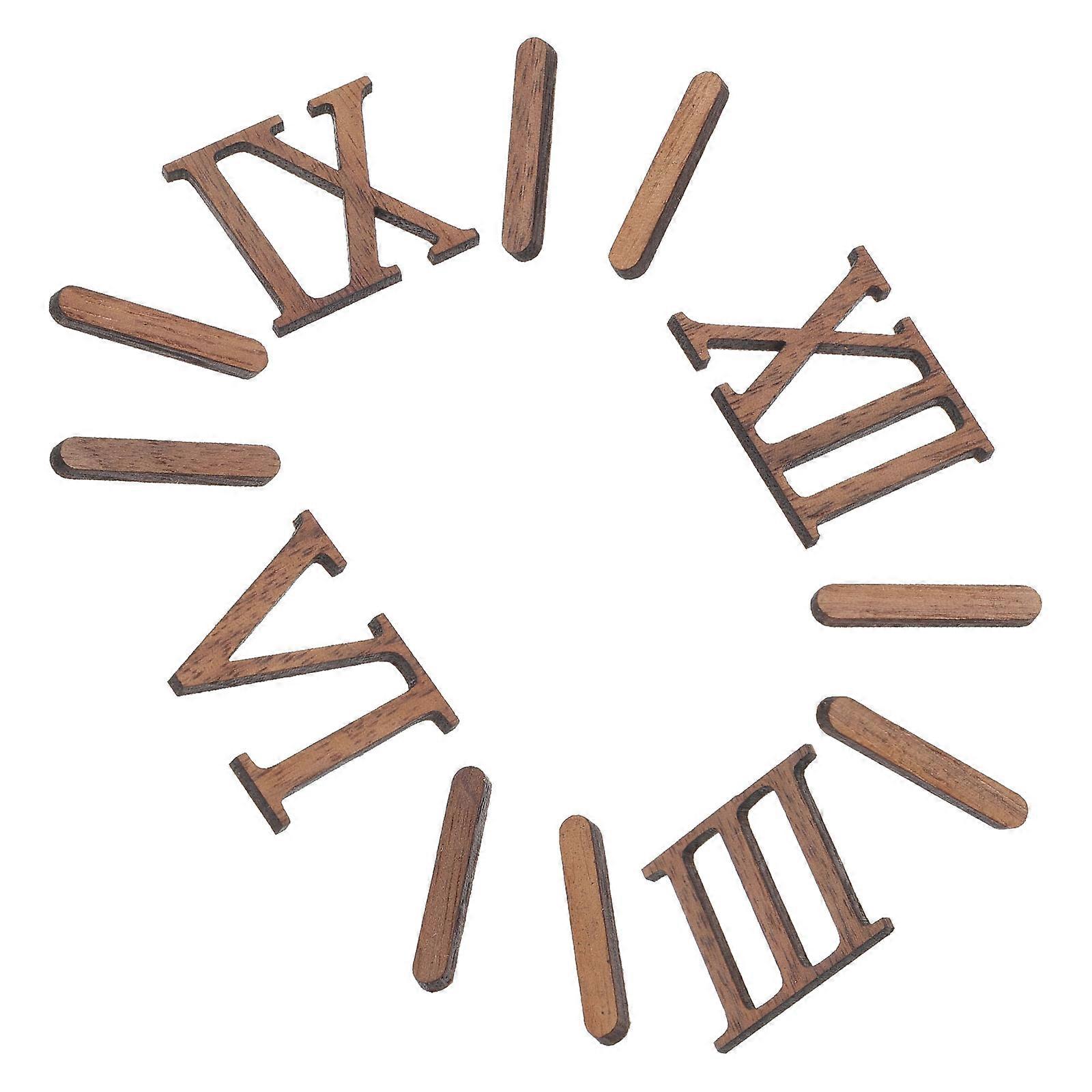 Elegant Clock Face Replacement Numbers For DIY Projects With Roman Numerals Light Brown 1 Set
