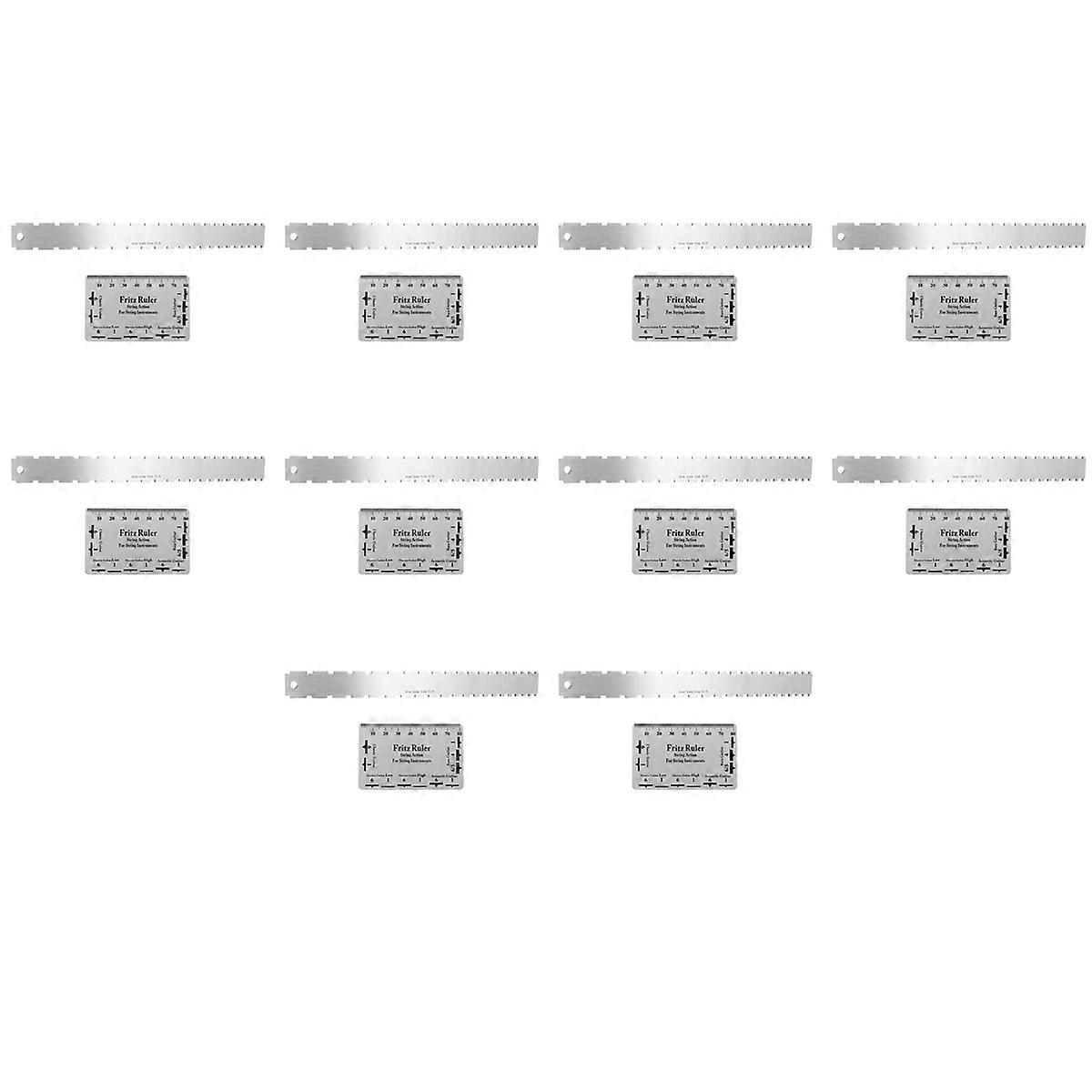10X Guitar Neck Notched Straight Edge Luthiers Tool with String Action Ruler Gauge for 24.75Inch 25.