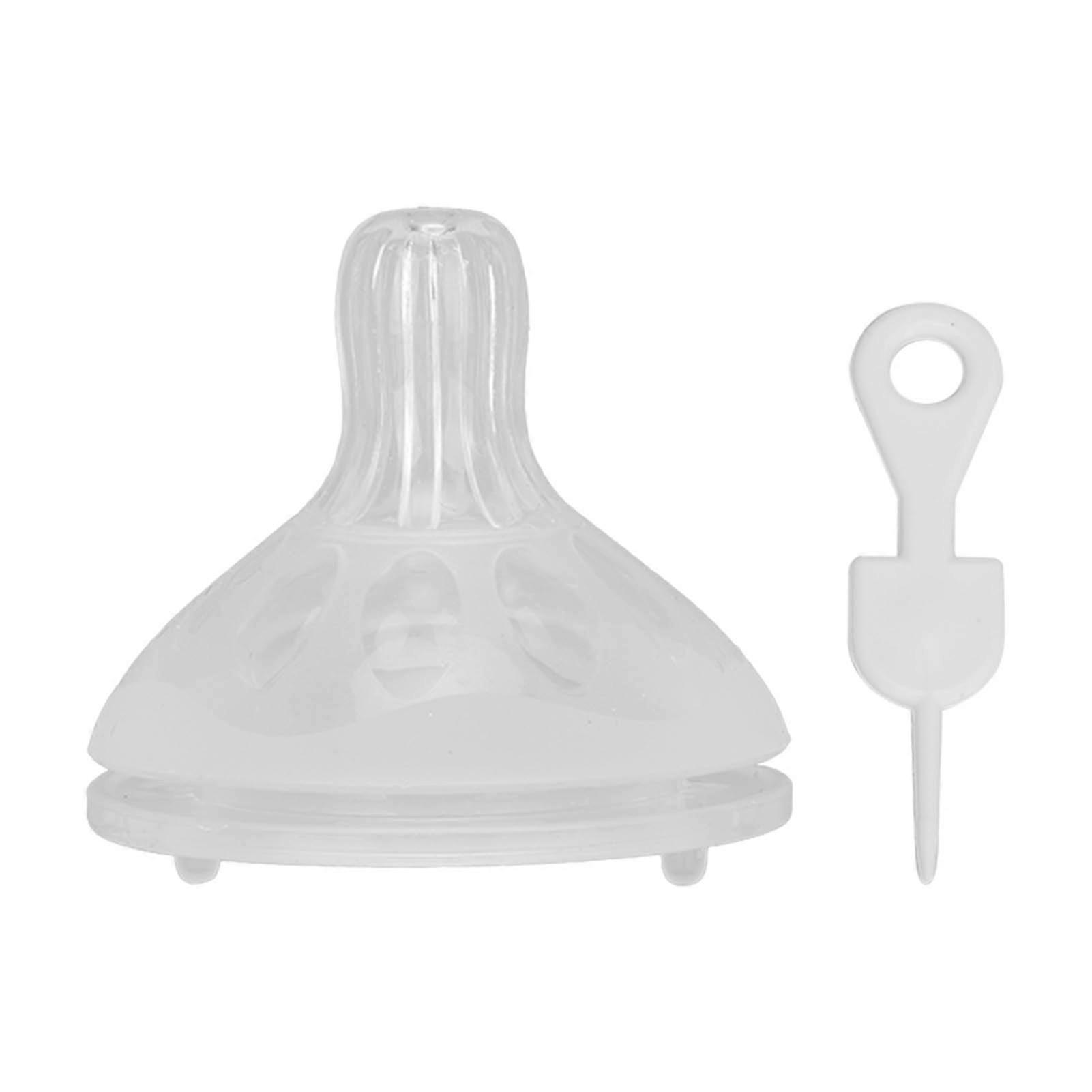 Silicone Replacement Nipple Soft High Elasticity Universal Baby Silicone Nipple for Infant Newborn S 0‑3 Months