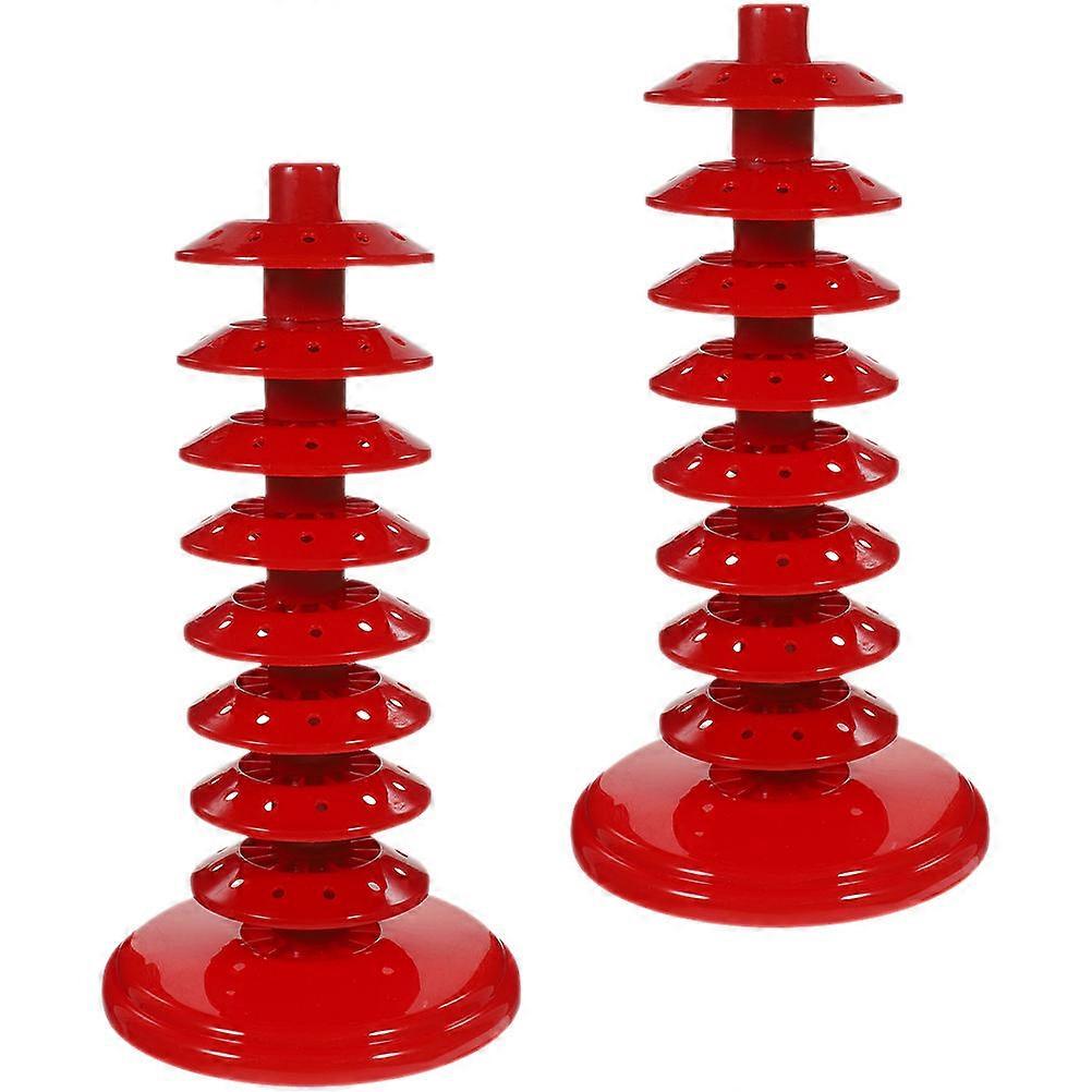 Reusable Lollipop Stand Holder for Decor Made of PP Red Color 2pcs