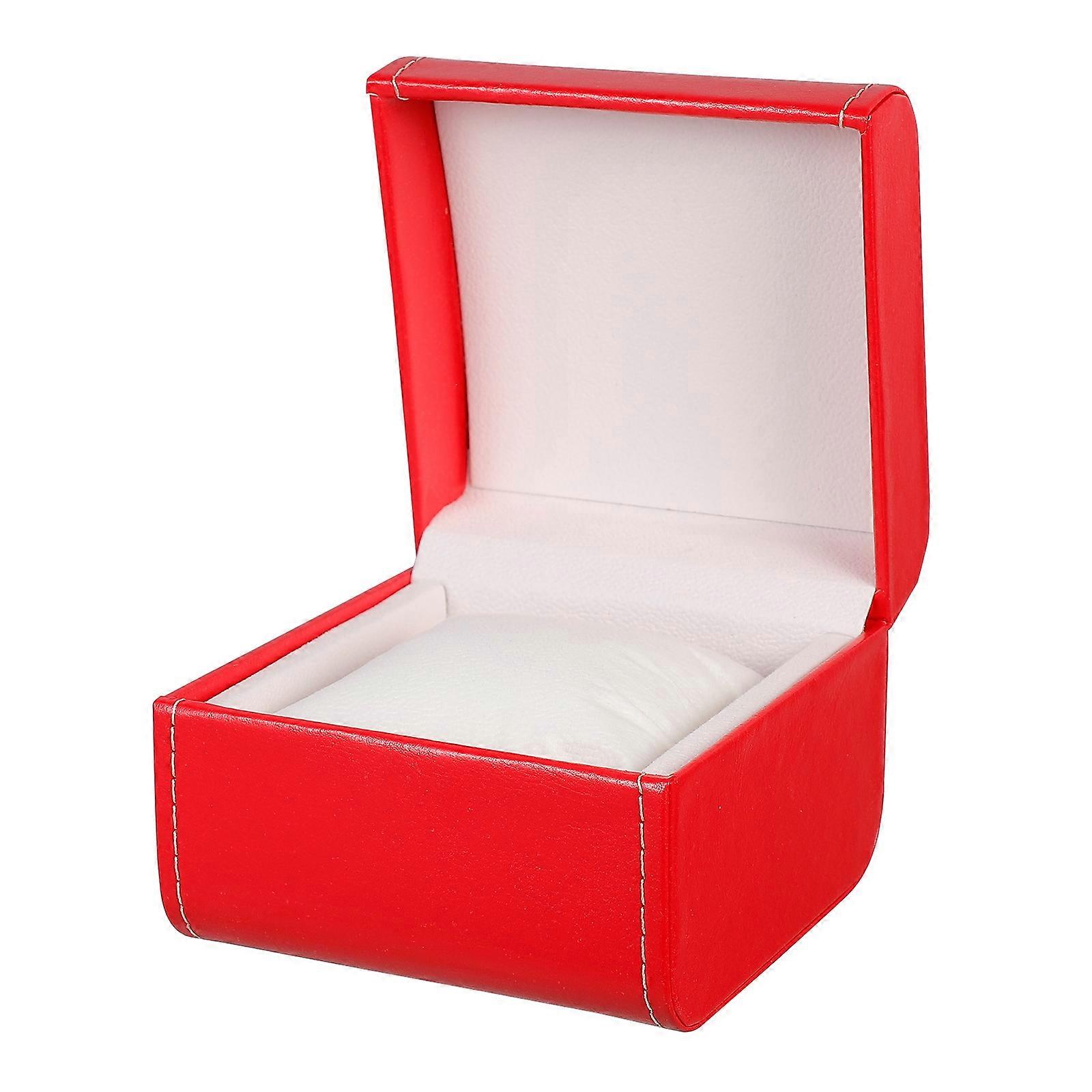 Pu Watch Organizer Small Size Corporate Use 11x11cm Red Scratch-Resistant 1Pcs