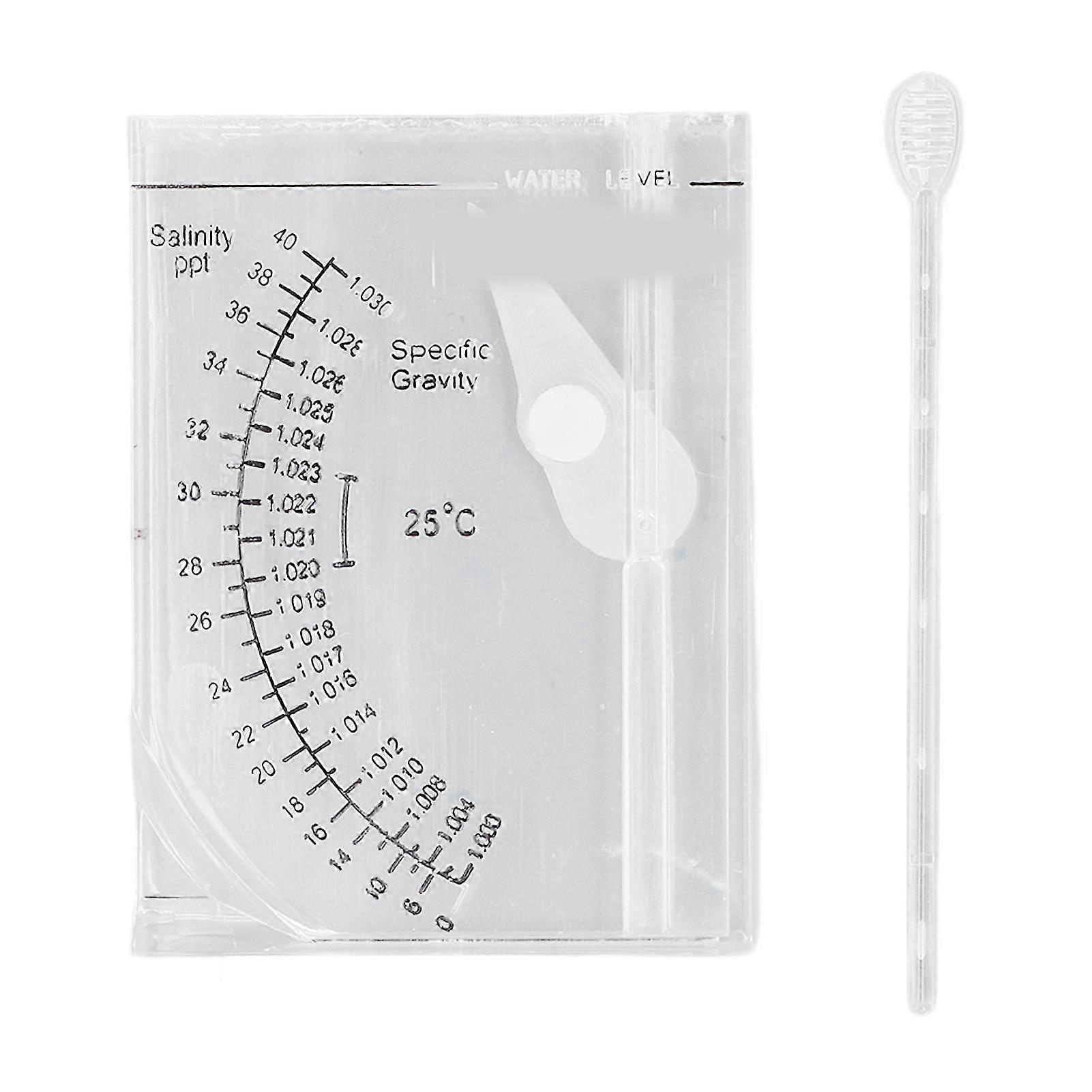 2024Aquarium Salinity Tester Accurate Aquarium Hydrometer for Fish Tank Seawater Specific Gravity and Salinity