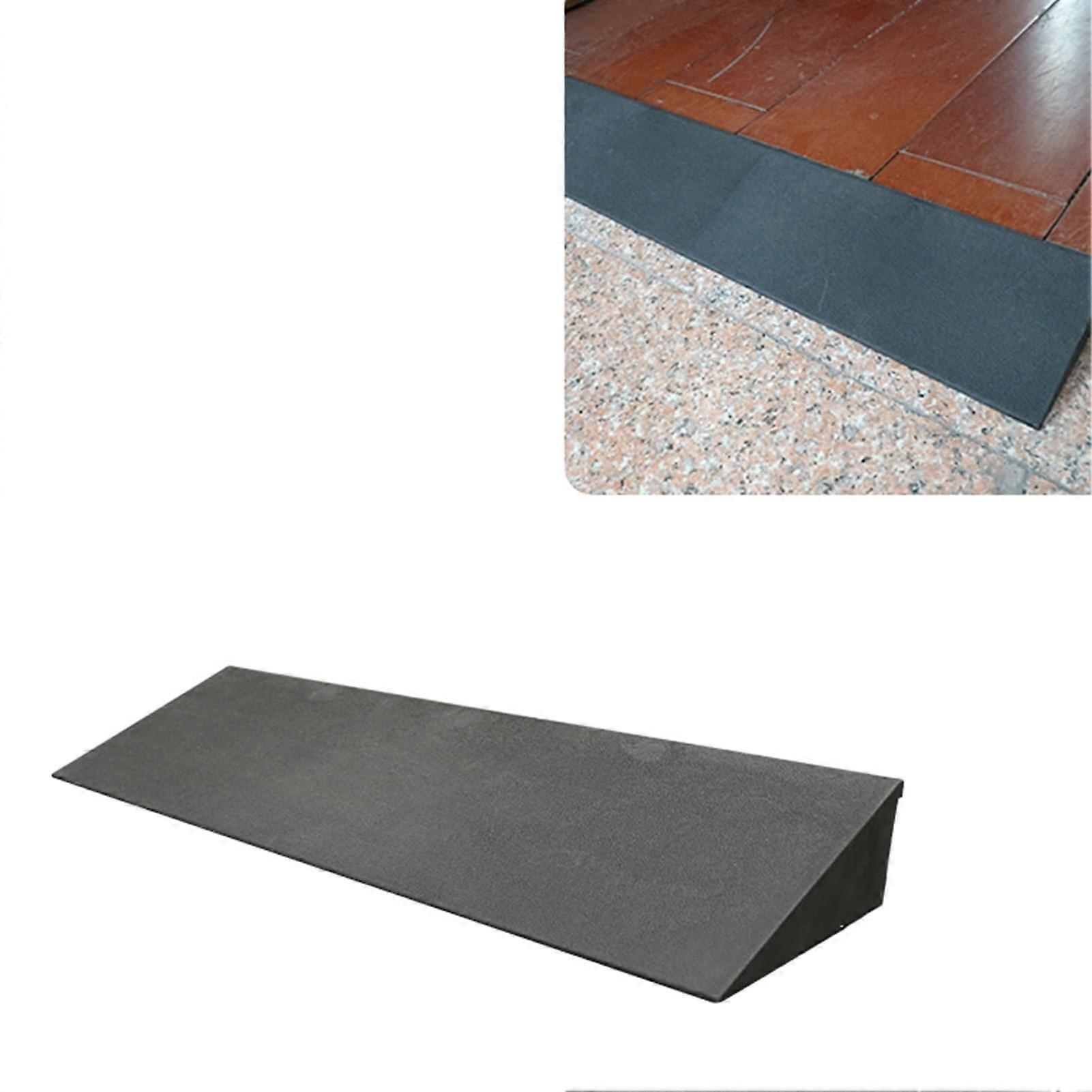 Rubber Threshold Ramp, NonSlip Wheelchair Ramp (50x12x4cm/20x4.7x1.6in) Black