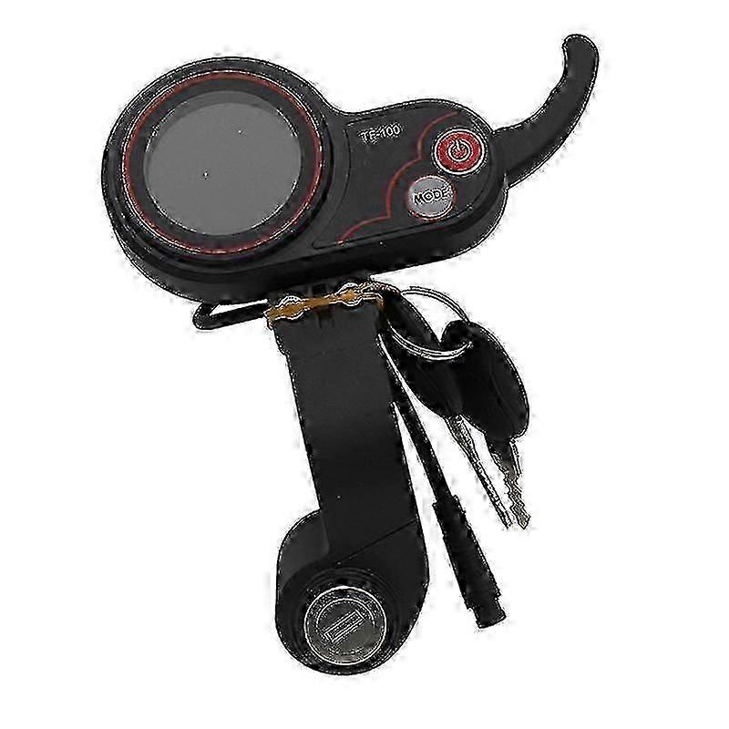 TF-100 LCD Throttle Meter Dashboard 6PIN Switch with Electric Door Lock Key for E-Bike Scooter