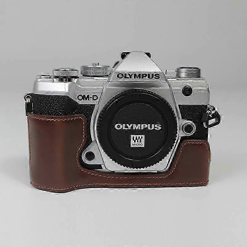 Half Camera PU Leather Protective Shell for Olympus E-M5 Mark III/OM-5
