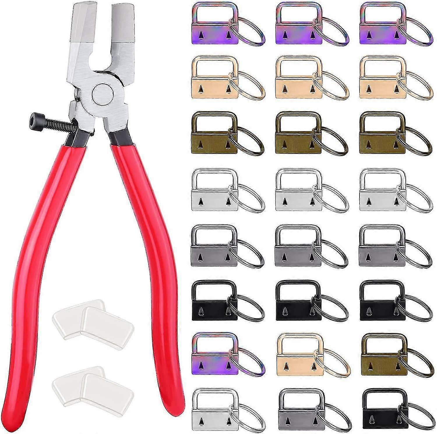 Key Fob Hardware. 50pcs 1 Inch Lanyard Keychain Hardware With Key Fob Pliers Tool For Keychain