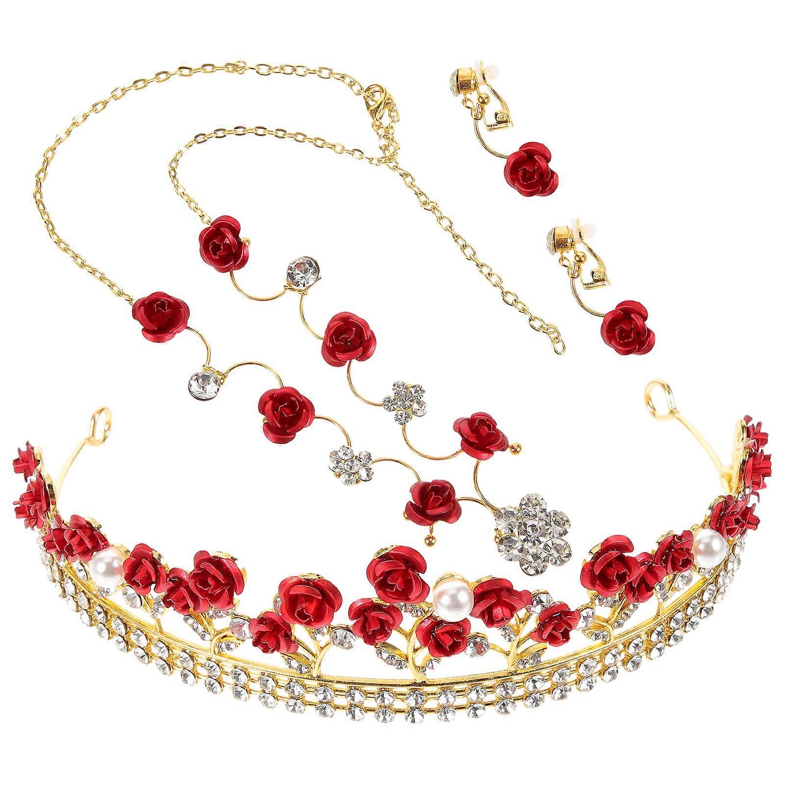 Crown Accessory Set For Kids In Red Color Ideal For Birthday Parties And Celebrations