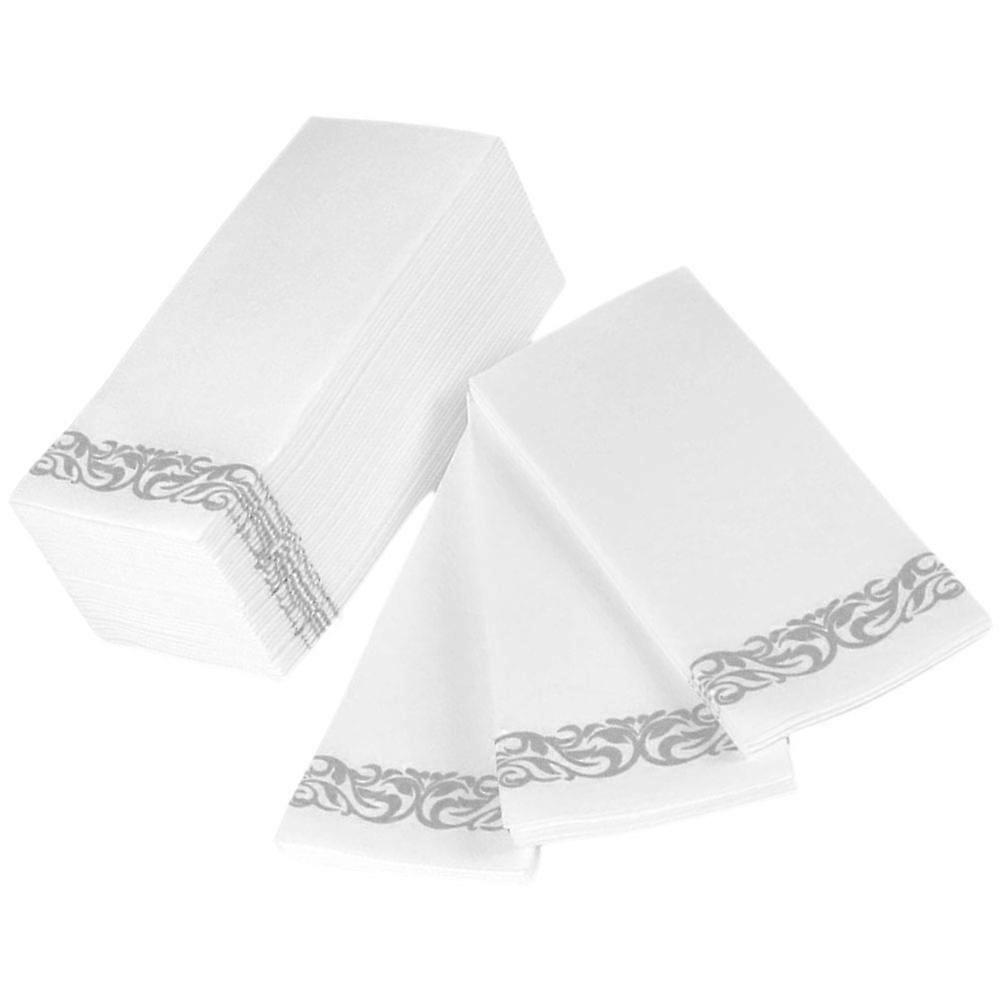 Silver Disposable Napkins Western Style for Party Use 25Pcs Pack