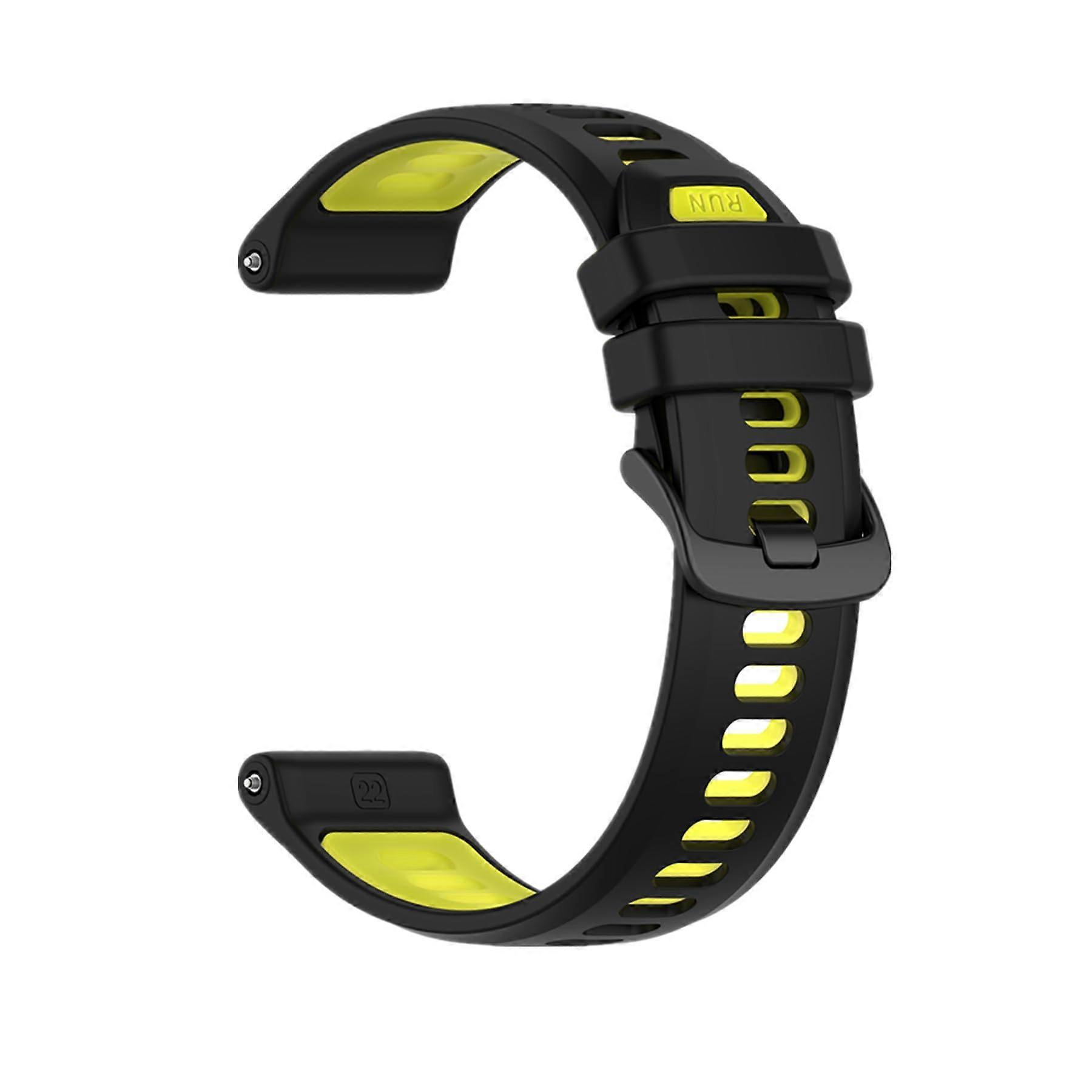 Smartwatch Armband for Garmin Forerunner 970, 22mm Silicone Colorful Replacement Bands for Garmin Forerunner 965/955/945 Black/Lime Green