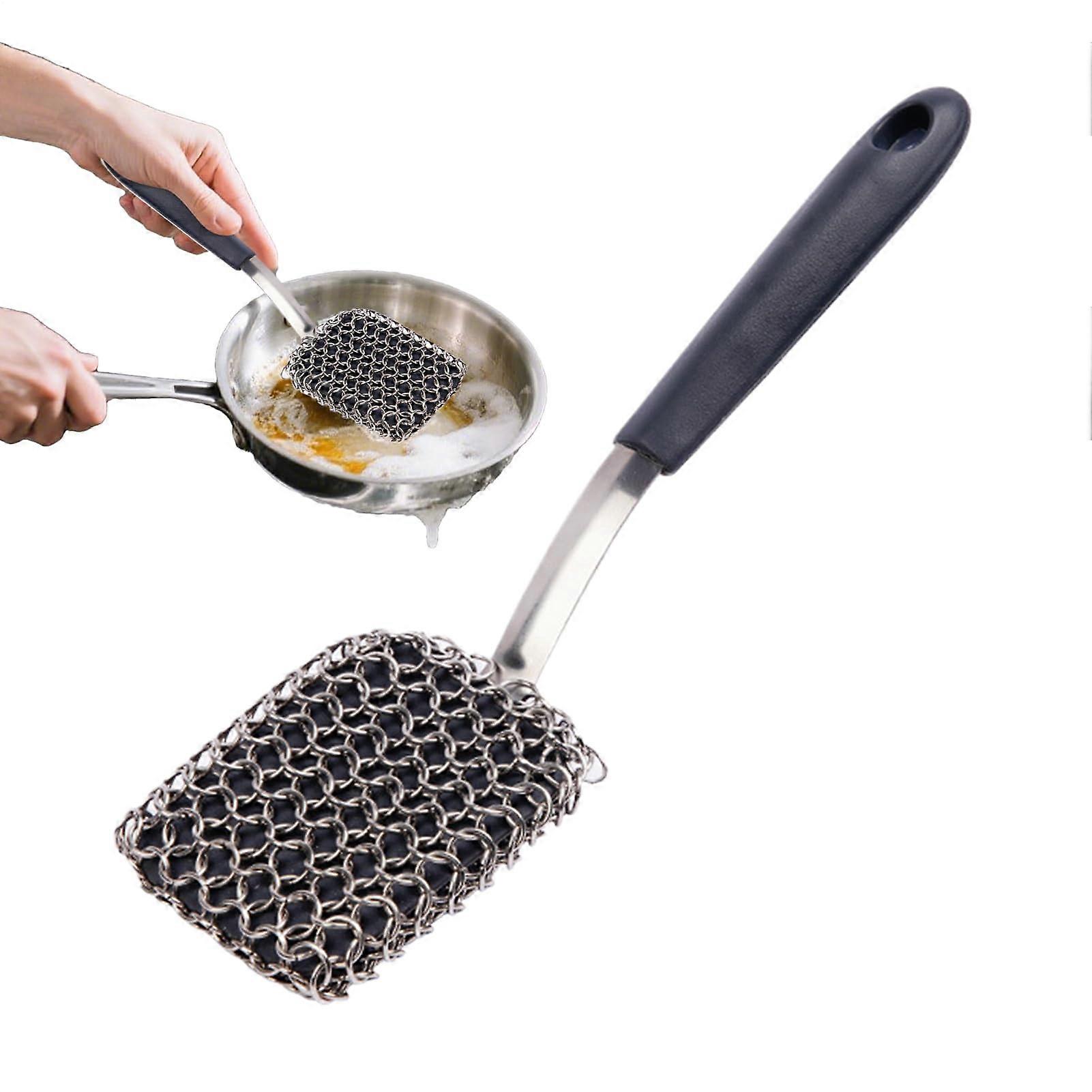 Bbq Grill Cleaner - Stainless Steel Grill Grate Brush with Silicone Handle for Outdoor Cooking, Camping Pots and Grills
