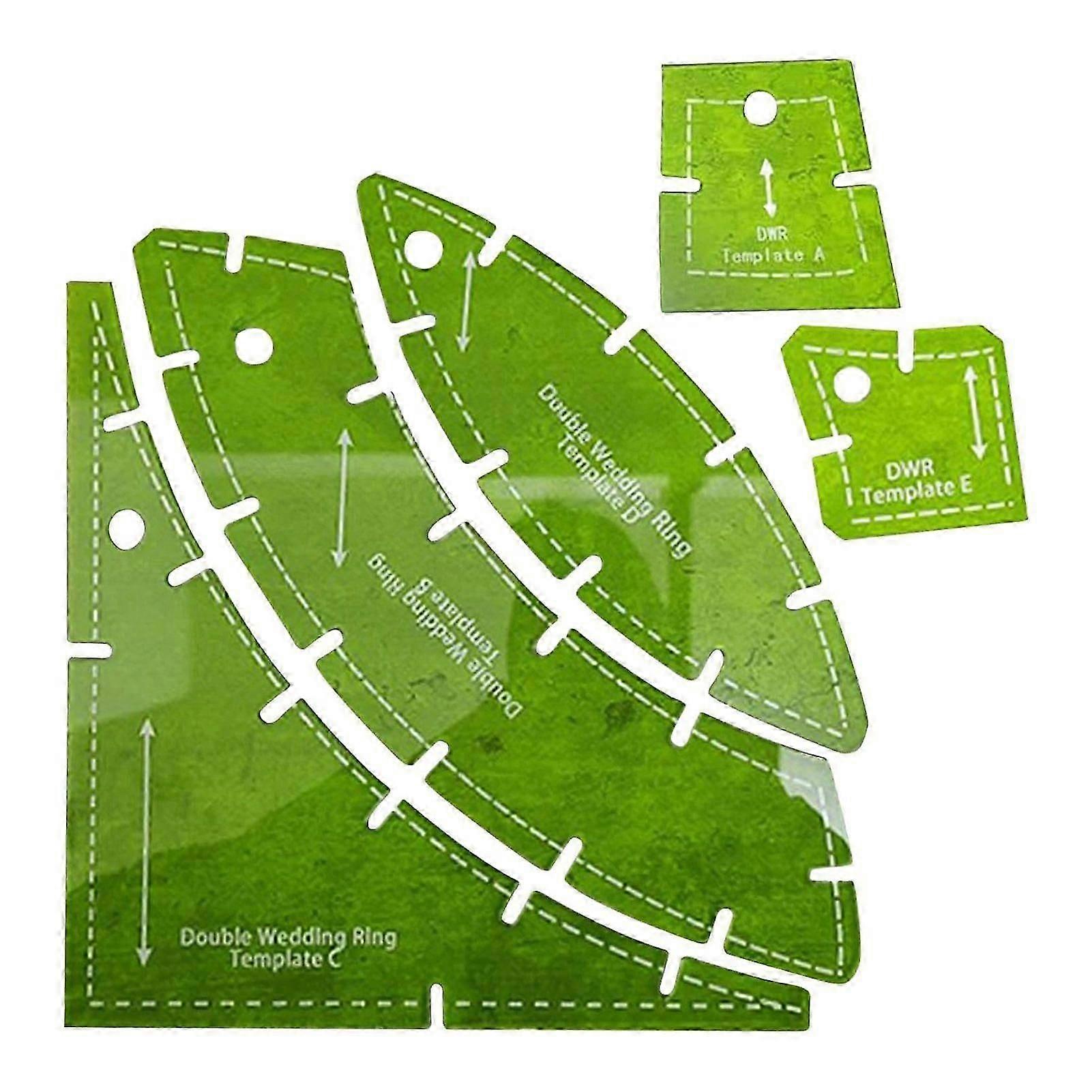 5X Double Wedding Rings Quilt Templates Wedding Rings Set Templates Reusable Quilting Gauge Tool
