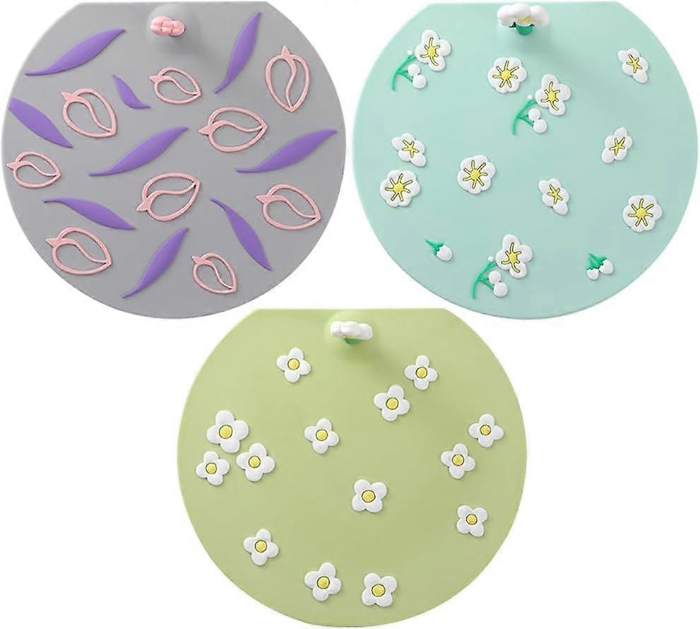 3-piece set Silicone bathtub plug Drain plug Drain plug Flat mouth type