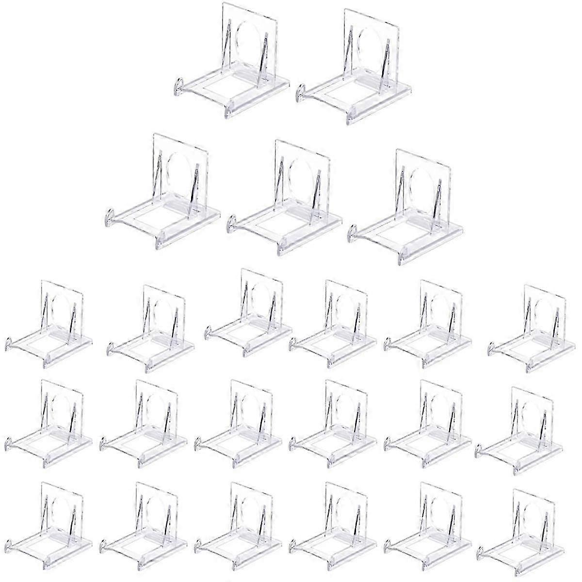24 Pcs Clear Plastic Display Stand, Adjustable Clear Plastic Display Stands Easel Multifunctional Display Holder