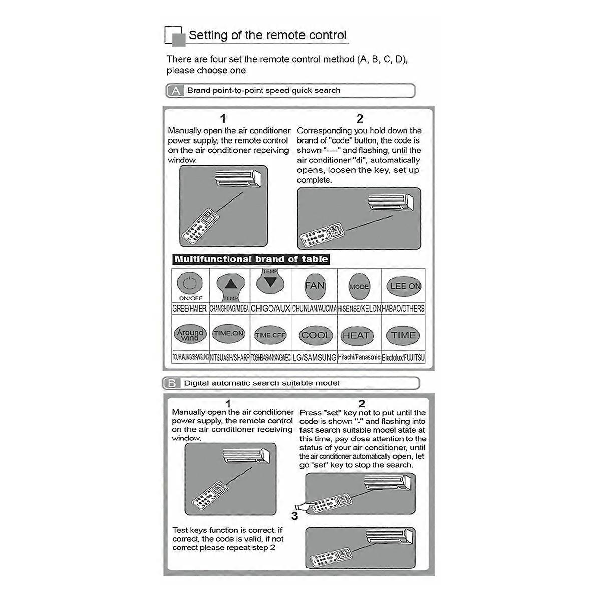 2X Universal 1000 in 1 LCD Low Power Consumption K-1028E Air Condition A/C Remote Control Controller