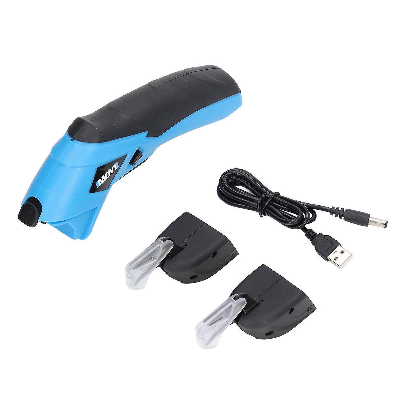 Electric Scissors for Cutting Fabric Cordless USB Rechargeable Cutter Shear Tools with 2 Blades