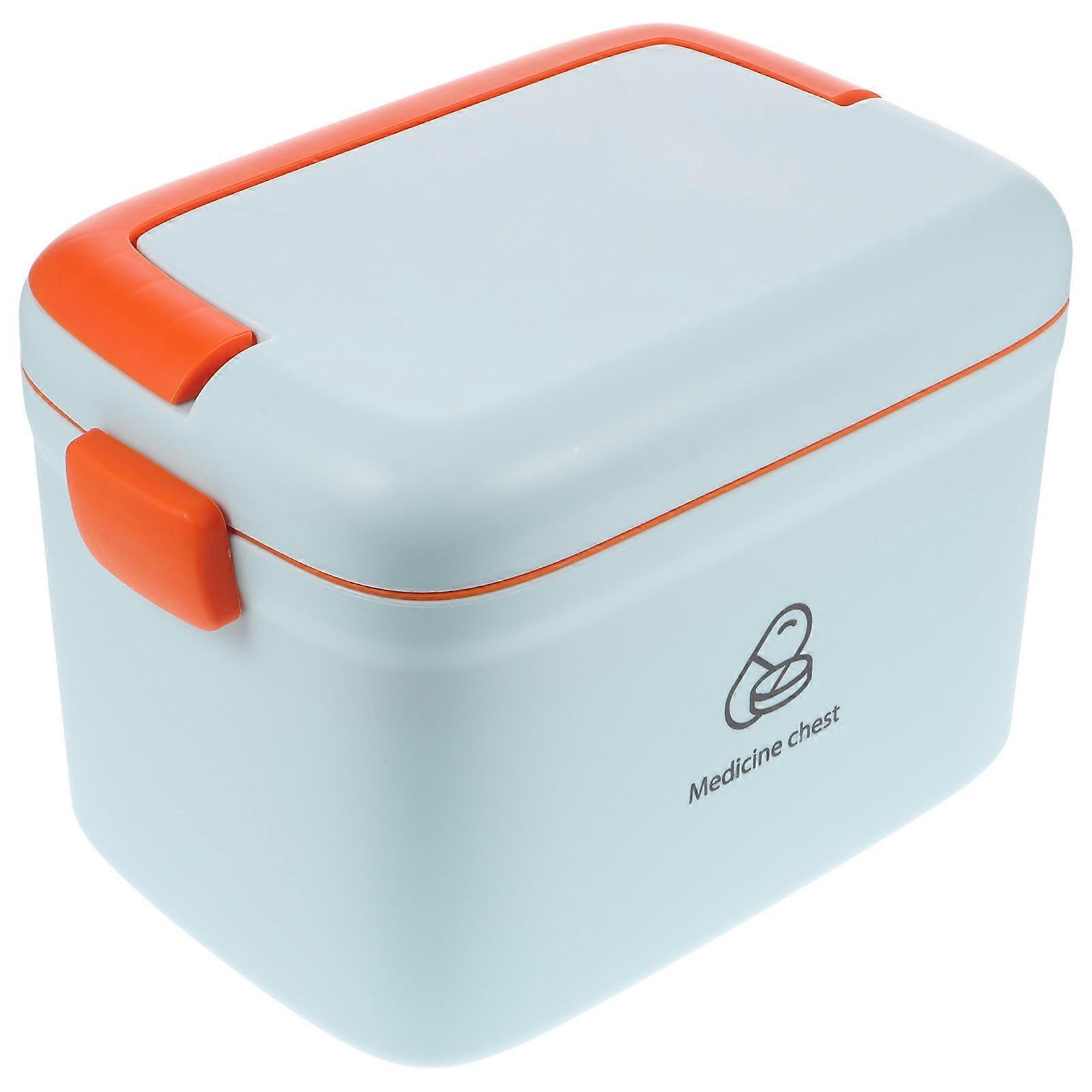 Decorative Pill Case for Home Use with Rectangular Shape and Separate Classification Function in Sky-Blue Color 1Pcs