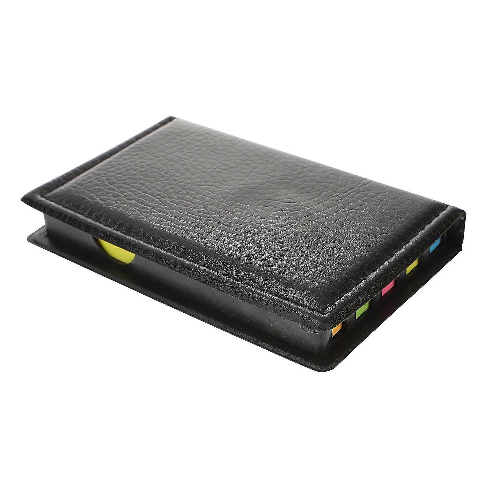 Sticky Memo Set with Craft Paper and PU for Note Writing Black Suitable for Home Office School 3.5 x 2.8 x 4.7 inches